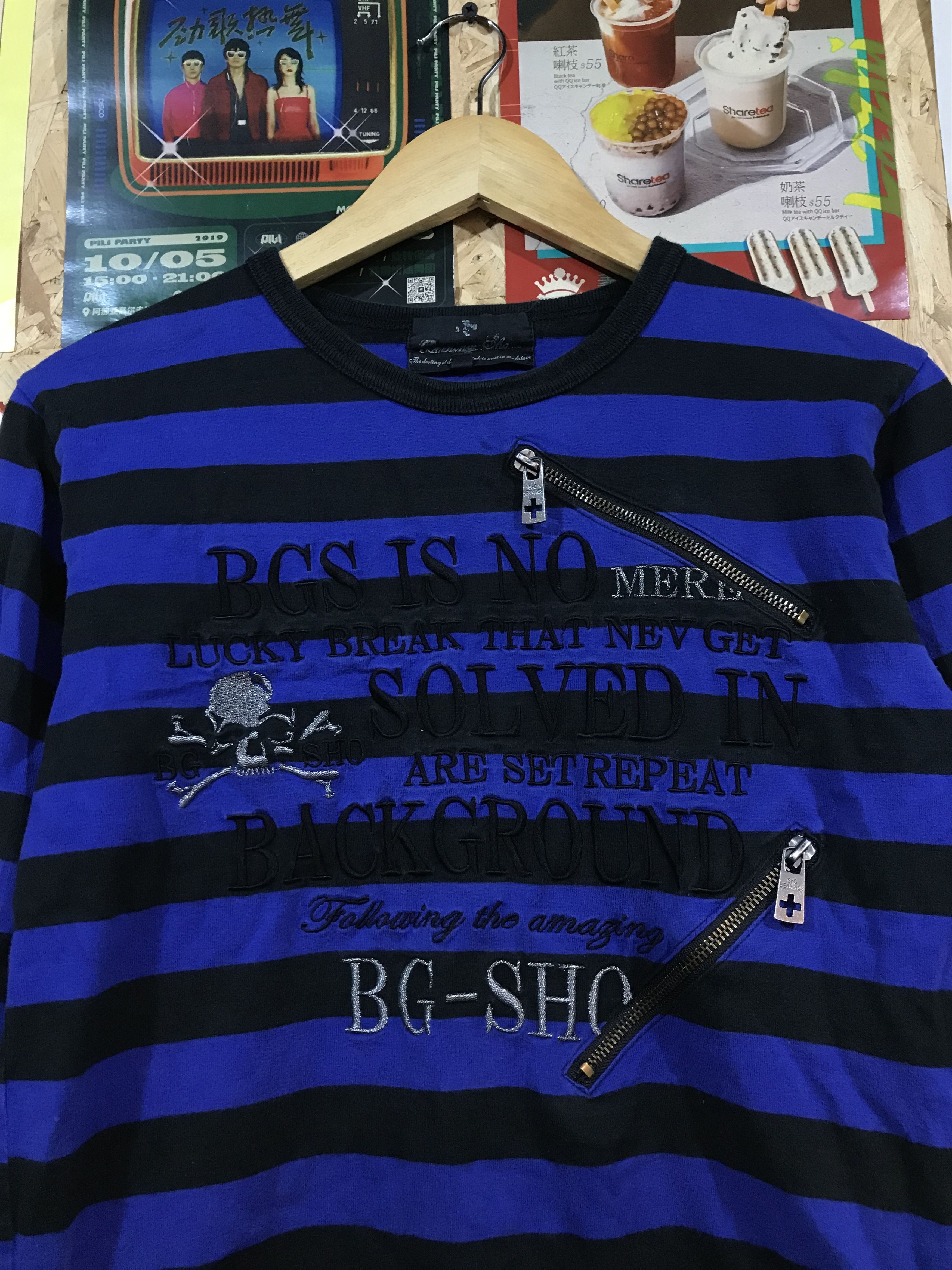 Other Bernings Sho Punk Style Y2K Style Stripe Tee Shirt Size L / US 10 / IT 46 - 2 Thumbnail