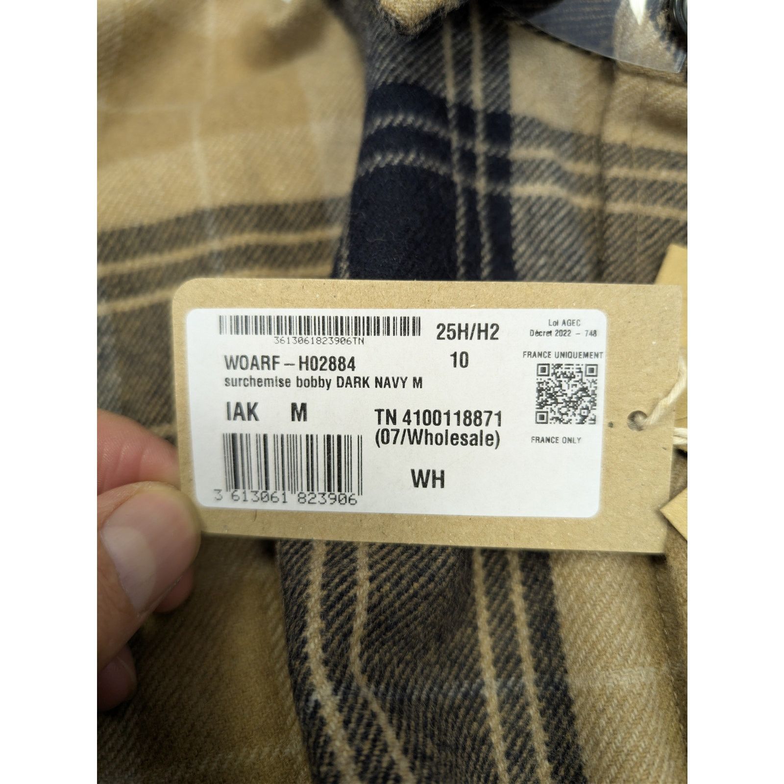 A.P.C. o1rshd1 Surchemise Bobby Button up Shirt in Dark Navy/Beige Size US M / EU 48-50 / 2 - 19 Thumbnail