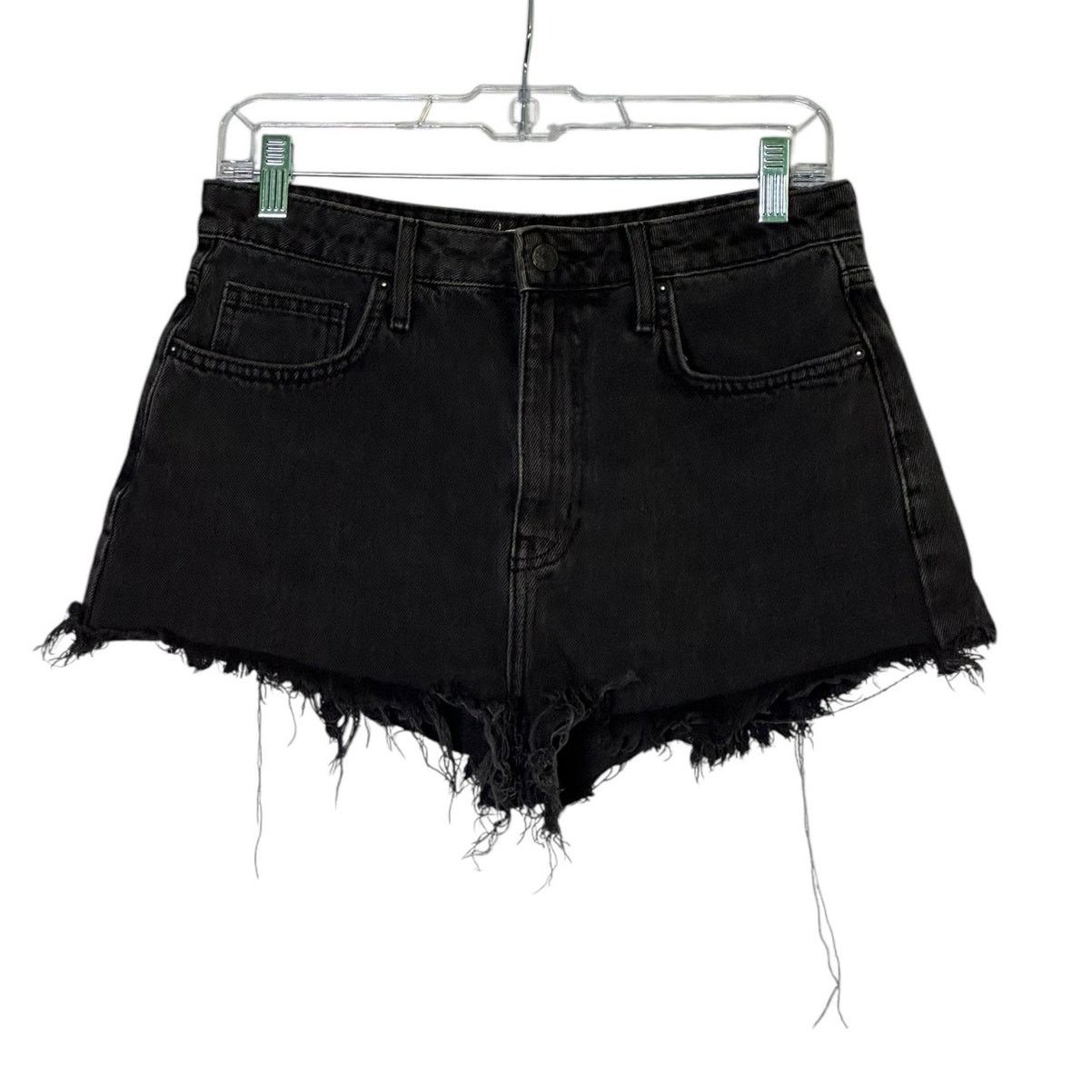 Forever 21 Forever 21 black fringe high rise jeans shorts size 28 Size 28" / US 6 / IT 42 - 1 Thumbnail