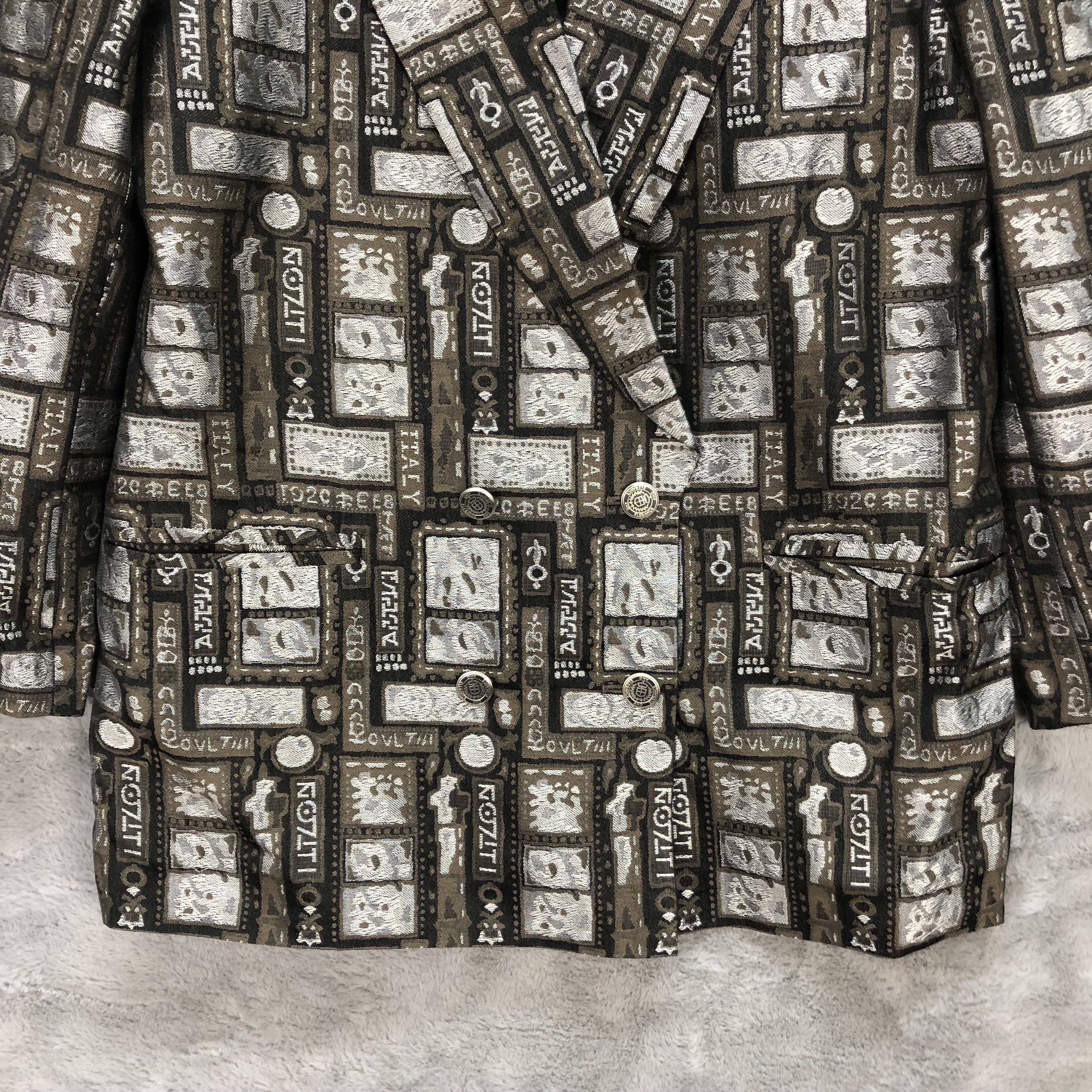Japanese Brand VINTAGE VENERE LOLO ITALY ELEGANT FULLPRINT BLAZER #6286-58 Size M / US 6-8 / IT 42-44 - 3 Thumbnail