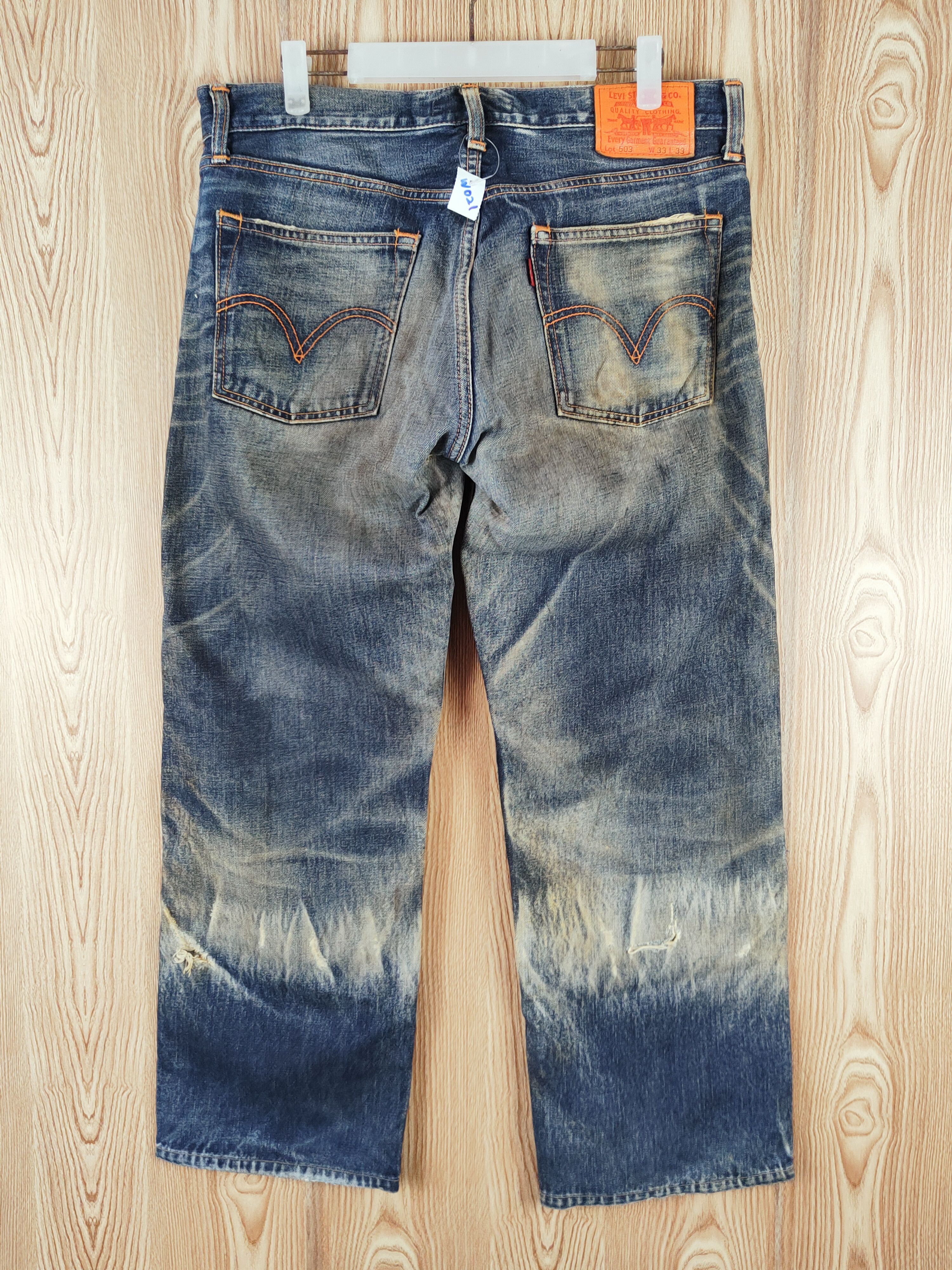Levi's DL Levi's Dark Blue Faded Distressed Ripped Jeans #W021 Size US 34 / EU 50 - 9 Thumbnail