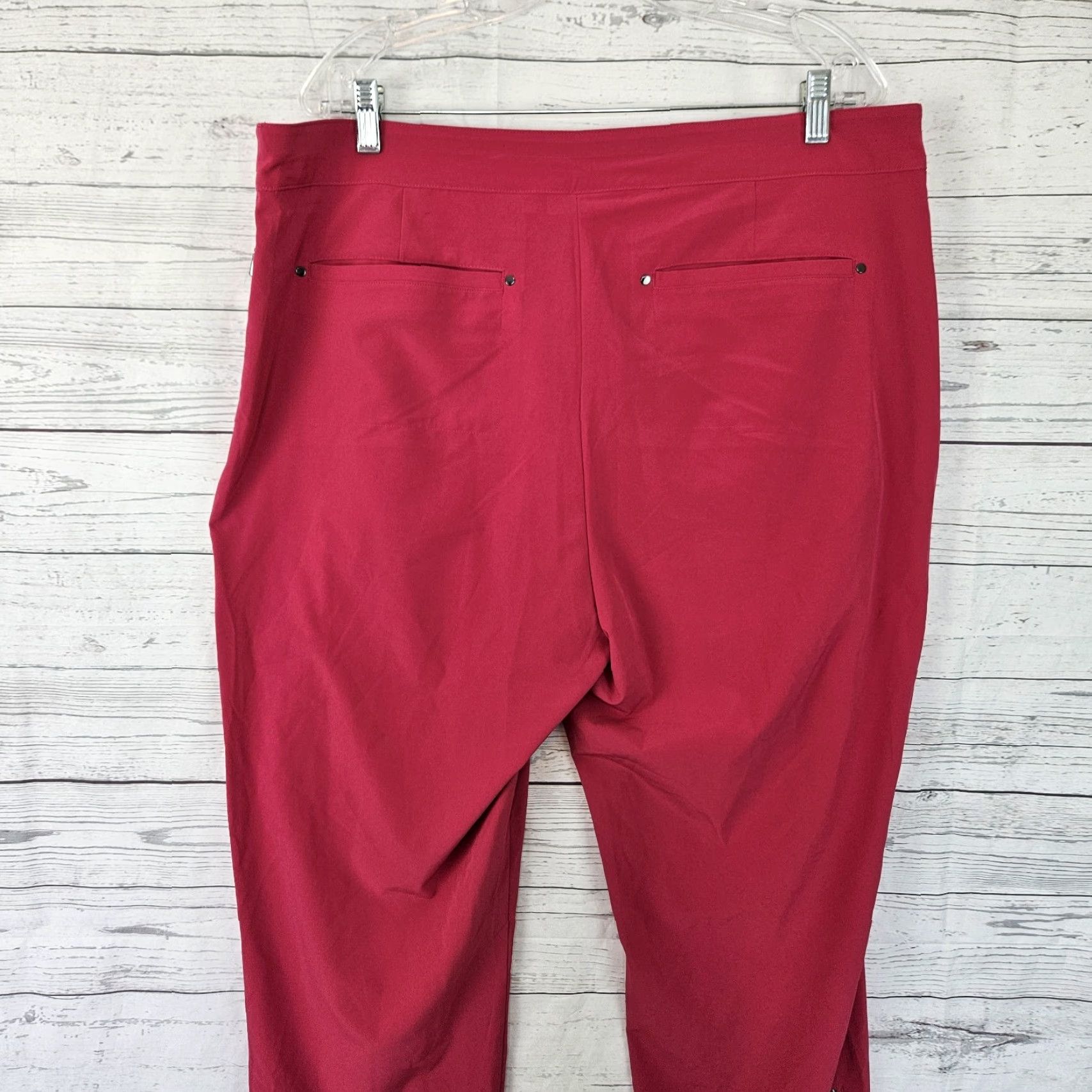Vintage Chico's Zenergy Womens Cropped Pants Sz 16 Pink Zip Hem High Rise Cotton Blend 24" Inseam Womens Size 38" / US 16 / IT 52 - 4 Thumbnail