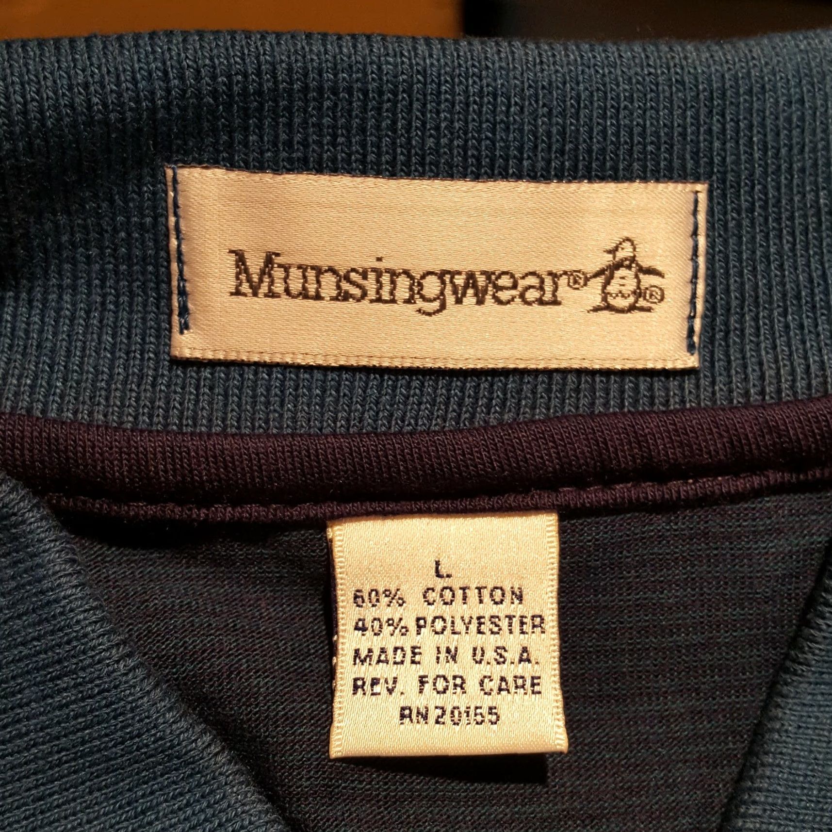 Vintage VTG MunsingWear Polo Shirt Striped Blue Short Sleeve Polo Shirt Mens L 90s Golf Tennis Surf Shirt Polo Shirt Size US L / EU 52-54 / 3 - 6 Thumbnail