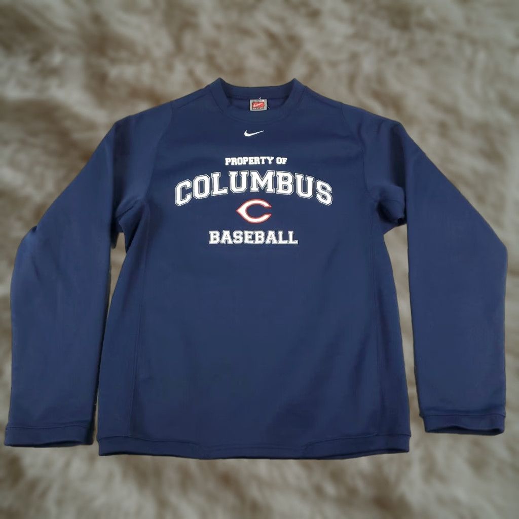 Nike Nike Sweater Mens Size Small Blue Columbus Baseball Pullover Sweatshirt Size US S / EU 44-46 / 1 - 1 Thumbnail