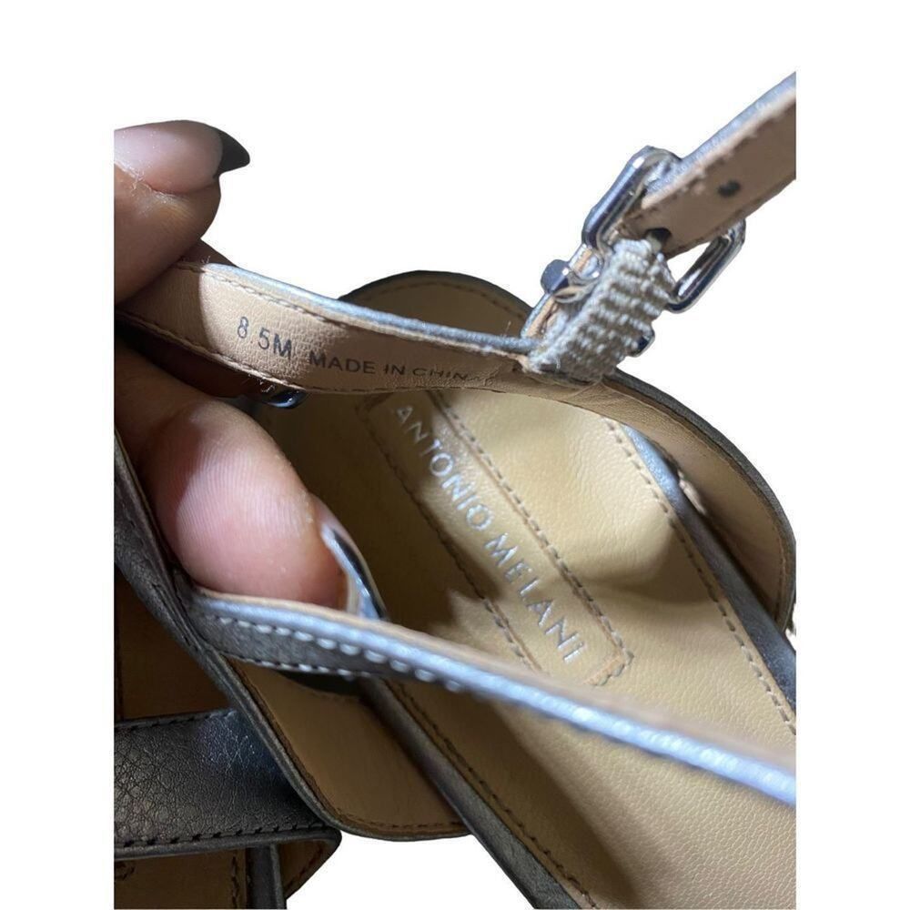 Other Antonio Melani Women's Silver Stilleto 4'' Knotted Strappy Heels 8.5 Size US 8.5 / IT 38.5 - 3 Thumbnail