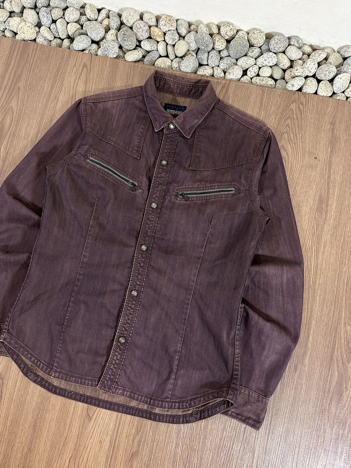 Nicole Club NCFM Maroon Coated Button Shirt Size US M / EU 48-50 / 2 - 4 Thumbnail