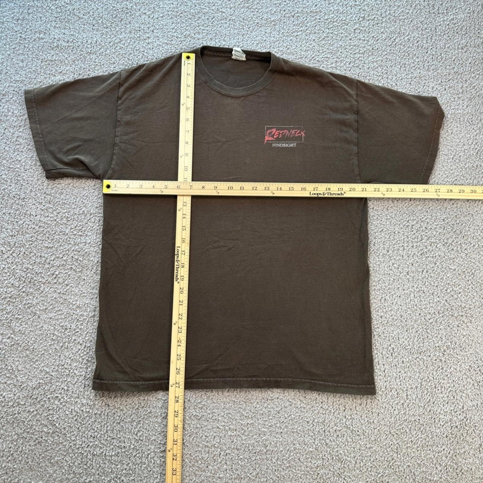 Delta Vintage 90s Redneck Hindsight T-Shirt Brown Mens Funny L Size US L / EU 52-54 / 3 - 3 Thumbnail