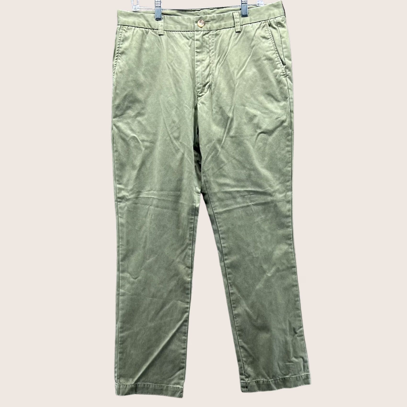 Vineyard Vines Vineyard Vines Pants Mens 34x32 Green Chino Flat Front Slim Fit Breaker Trouser Pants Size US 34 / EU 50 - 1 Thumbnail