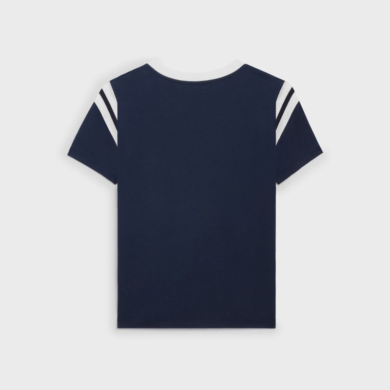 Celine o1bcso1str0126 2X30O671Q Triomphe Regular T-Shirt Deep Navy Size US XL / EU 56 / 4 - 2 Thumbnail