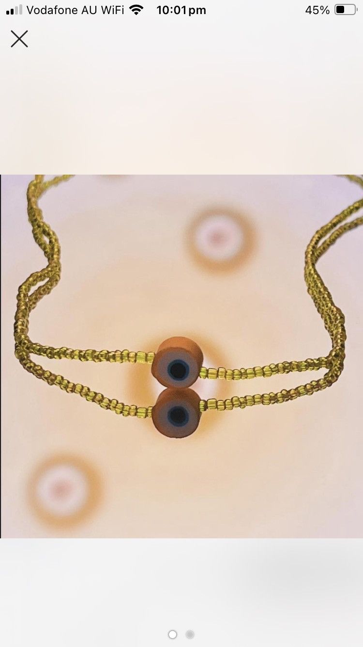 Other Yellow beaded evil eye necklace Size ONE SIZE - 1 Thumbnail