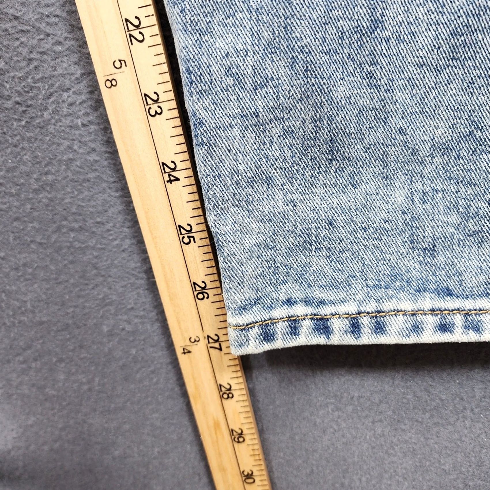 Vintage Blu Ivy Jeans Women L 30x27 Blue Acid Wash Factory Distressed Baggy 90s Y2K Womens Size 30" / US 8 / IT 44 - 7 Thumbnail