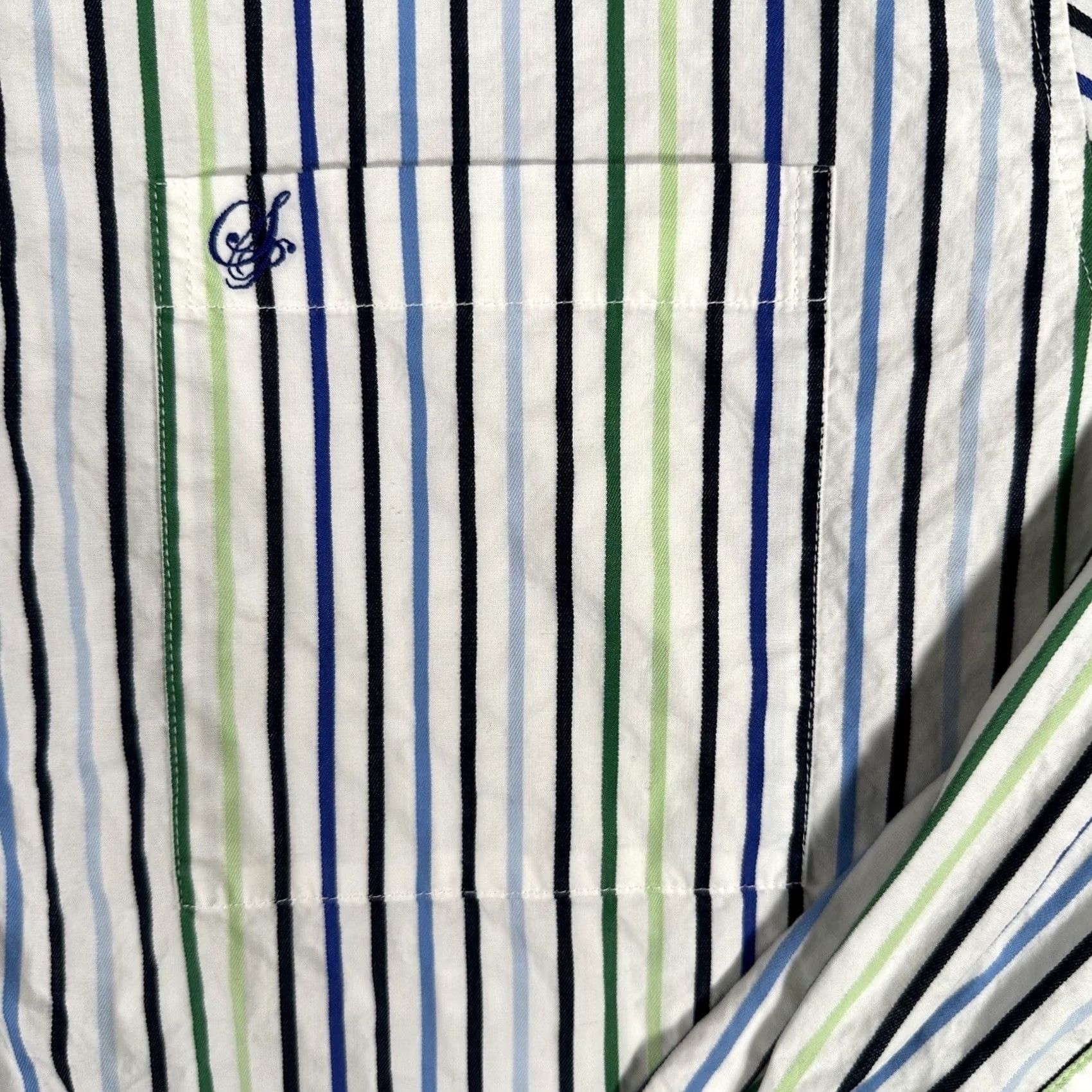 Southpole Southpole Shirt Mens XL White Green Striped Long Sleeve Button Up Preppy Color: White Pattern: Striped Size US XL / EU 56 / 4 - 6 Thumbnail