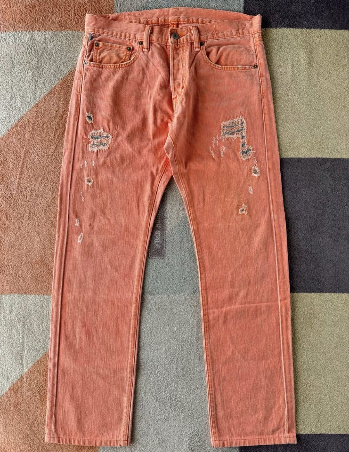 Denim & Supply Ralph Lauren Denim Supply Ralph Lauren Pink Distressed Jeans K22 Size US 31 - 1 Thumbnail