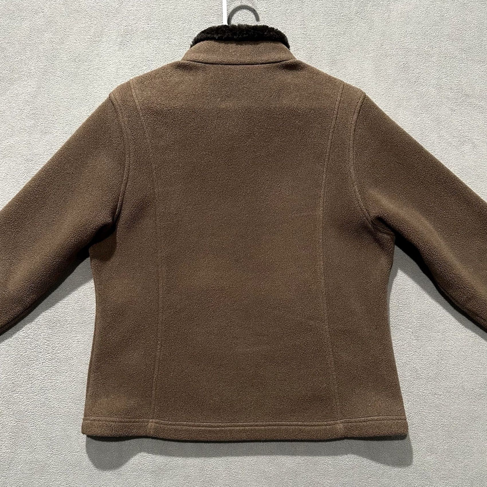 Vintage L.L. Bean Jacket Womens Medium Brown Full Zip Pockets Faux Fur Mock Neck OWK62 EUC Size M / US 6-8 / IT 42-44 - 2 Thumbnail