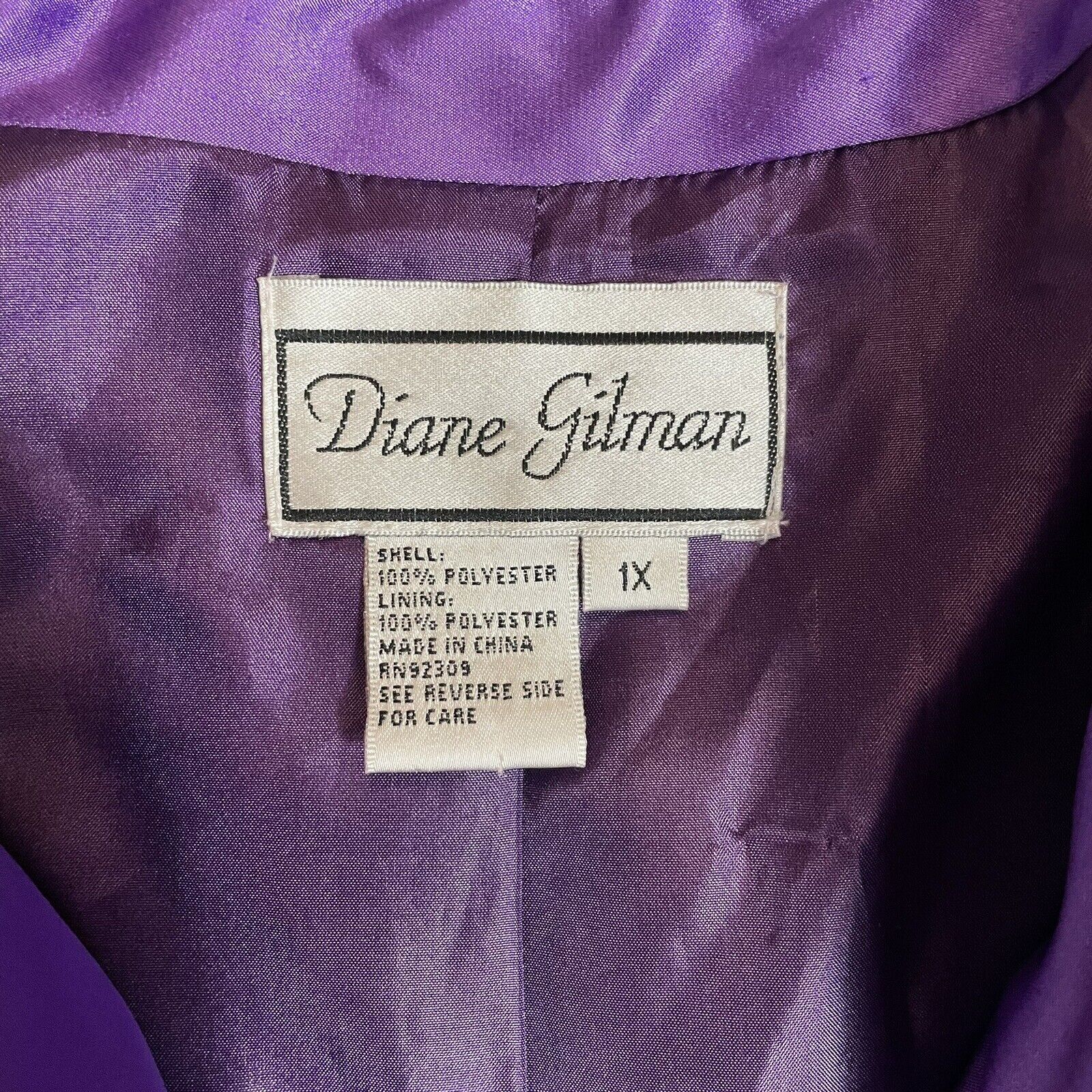 Other Diane Gilman Satin Purple Quilted Embroidered Jacket Size 1 Size XL / US 12-14 / IT 48-50 - 9 Thumbnail