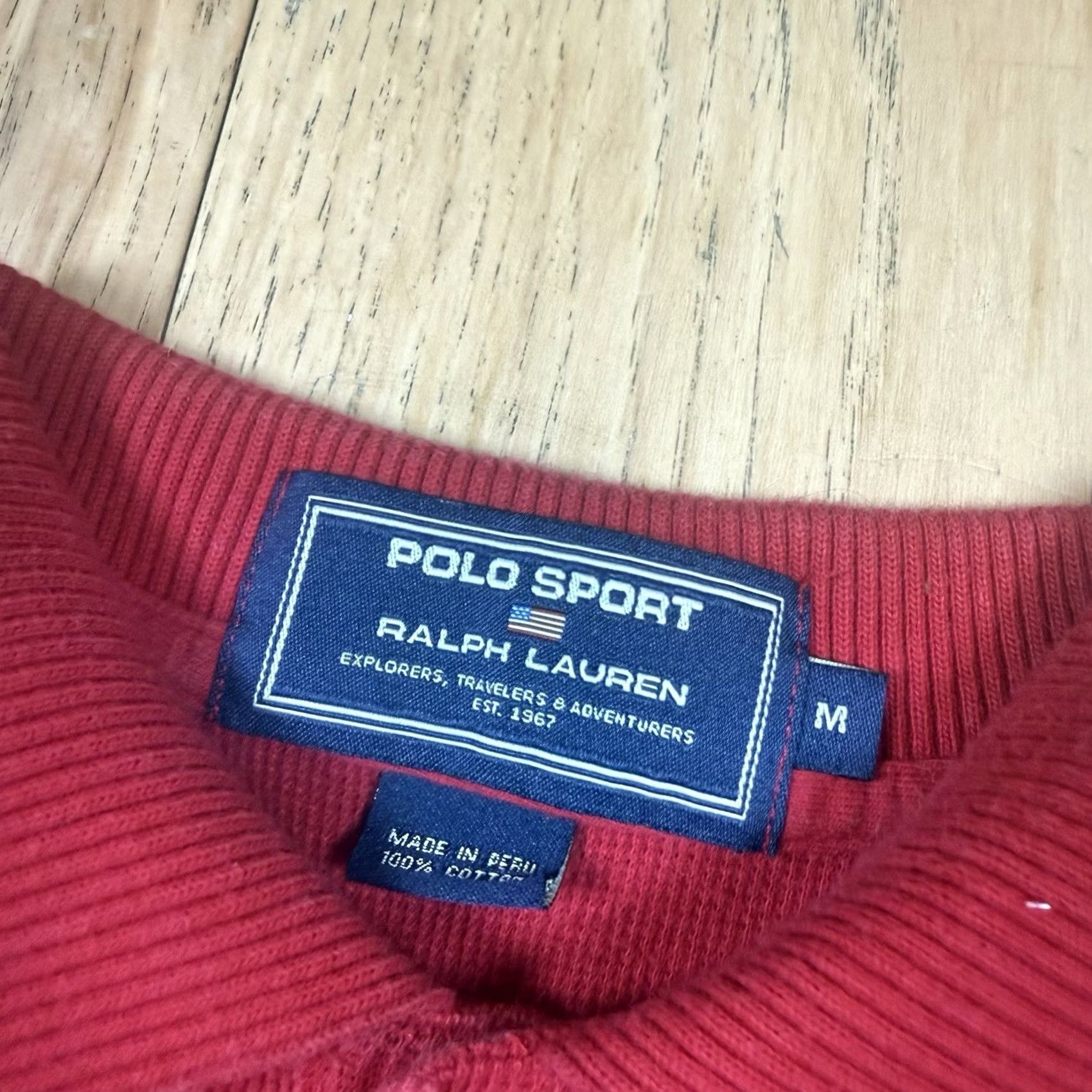 Ralph Lauren VINTAGE Ralph Lauren Polo Shirt Mens Medium Red Short Sleeve Sport Pocket Shirt Size US M / EU 48-50 / 2 - 5 Thumbnail