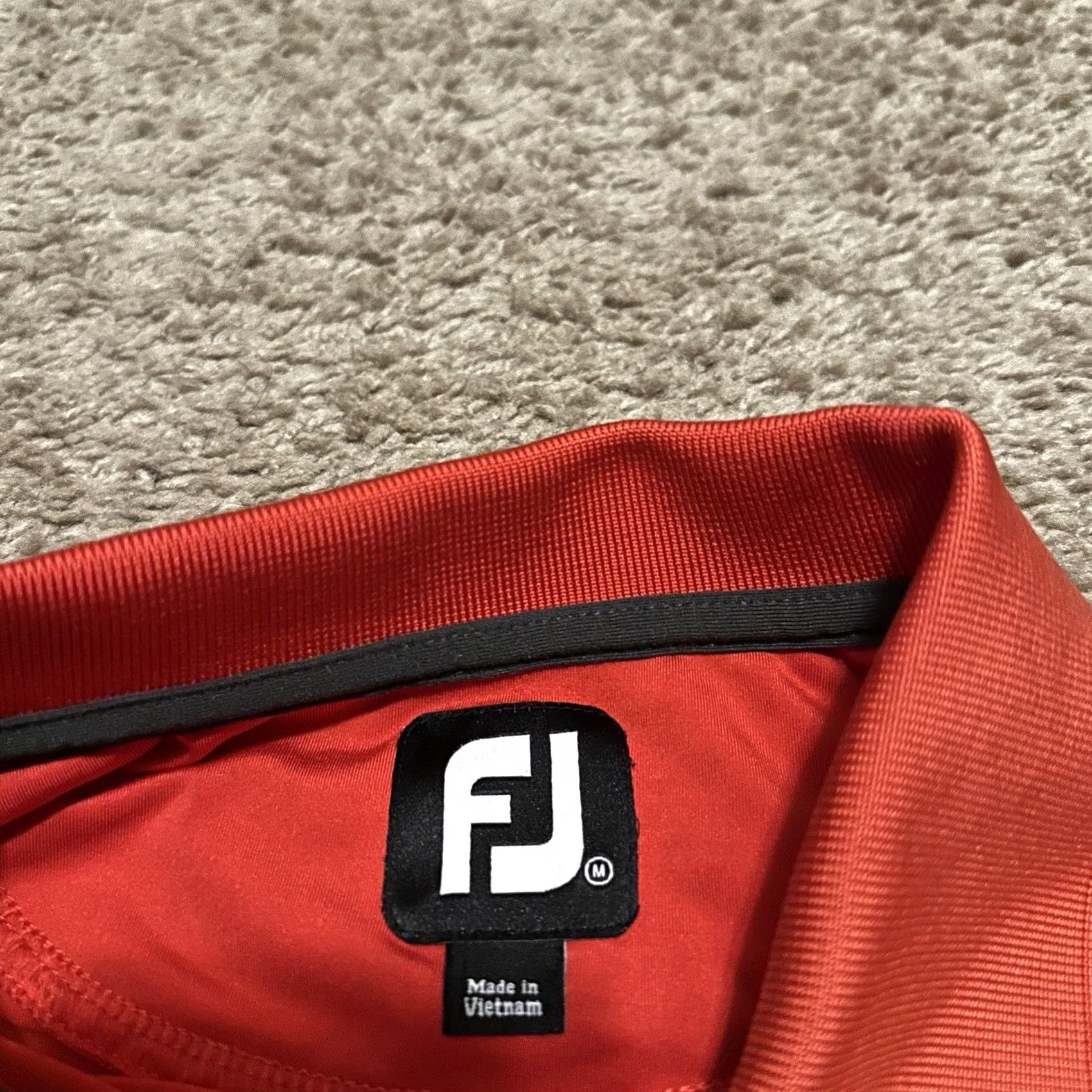 Footjoy FootJoy Mickey Mouse Polo Shirt Mens Medium Golf Breathable Collared Orange Polyester Embroidered Logo Striped Short Sleeve 9 M Size US M / EU 48-50 / 2 - 6 Thumbnail