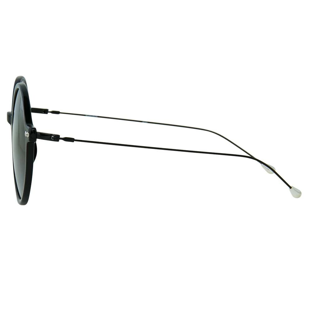 Ann Demeulemeester Ann Demeulemeester Sunglasses Round Shiny Black and Grey Size ONE SIZE - 6 Thumbnail