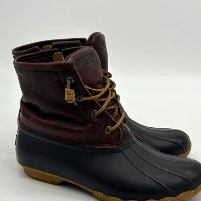 Sperry Sperry Saltwater Duck Boots Womens 9M Leather Waterproof Rubber Lace Up Ankle Bootie Brown Size US 9 / IT 39 - 5 Thumbnail