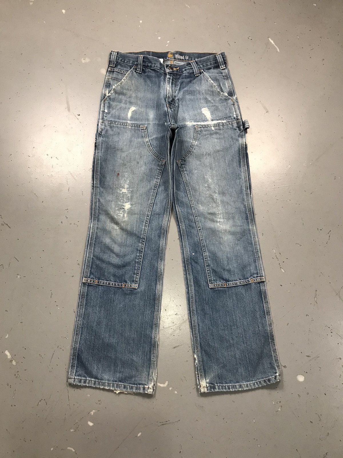 Carhartt Vintage Carhartt double knee distressed workwear denim Size US 30 / EU 46 - 1 Thumbnail