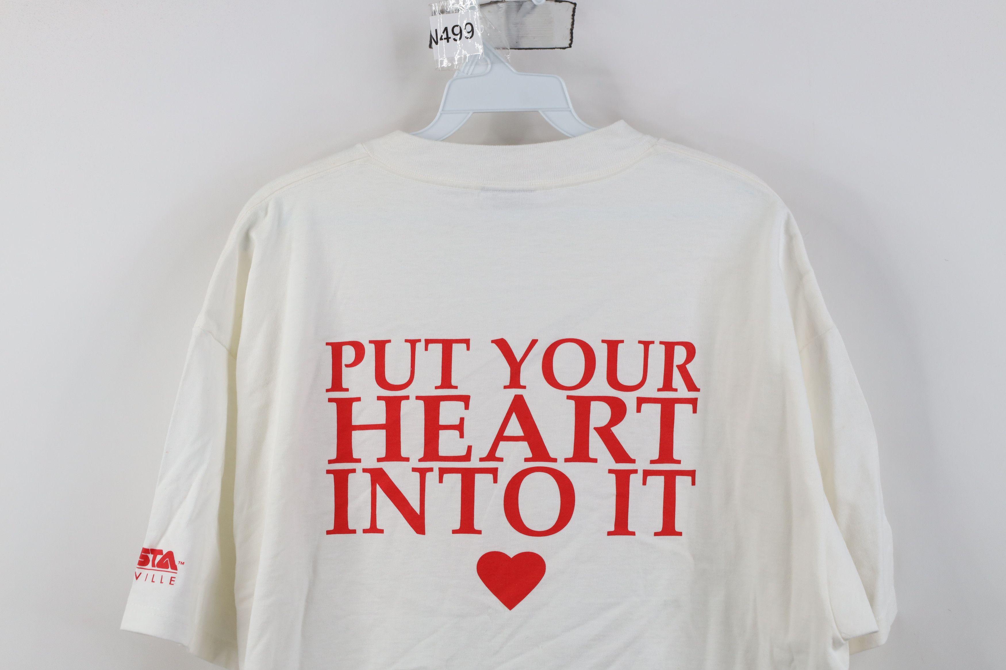 Vintage Vintage 90s Heart Into It Sherrie Austin Band T-Shirt White Size US XL / EU 56 / 4 - 11 Thumbnail