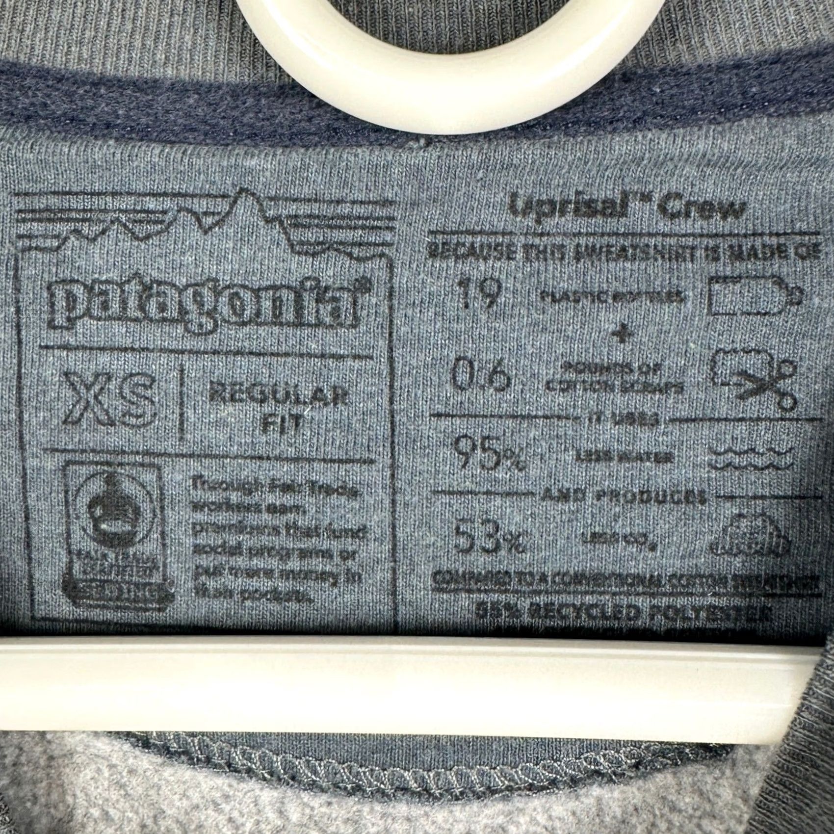 Patagonia Patagonia Uprisal Crew Sweatshirt Womens XS Grey Wavy Stripe Graphic Pullover Size XS / US 0-2 / IT 36-38 - 4 Thumbnail