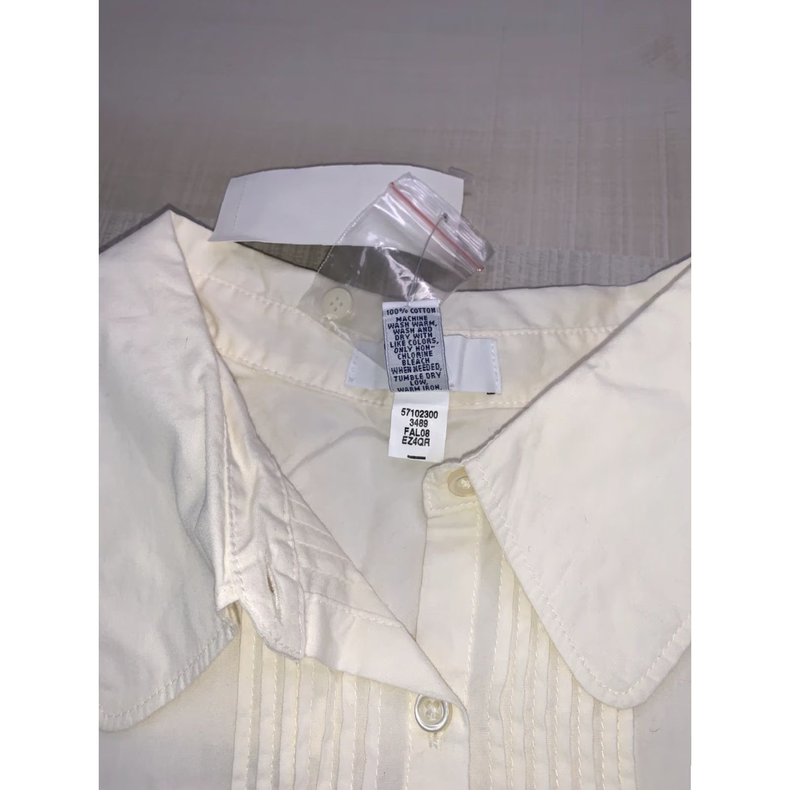 Gap Gap Womens Ivory Pleated Front/Sleeve 3/4 Sleeve SZ XL NWD-#690 Shirt Womens XL Ivory Pleated Front/Sleeve 3/4 Sleeve Gap Size XL / US 12-14 / IT 48-50 - 4 Thumbnail