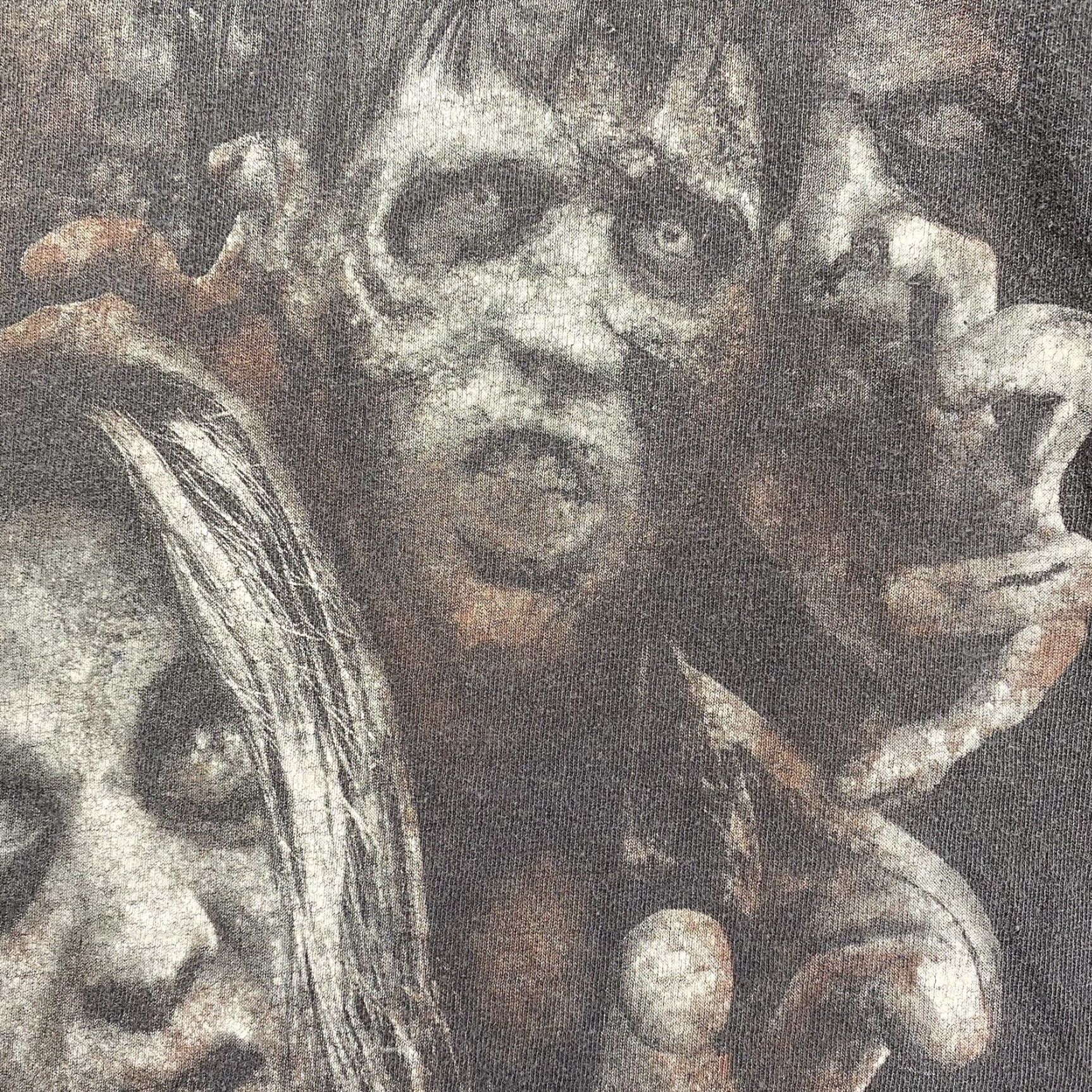 Vintage Walking Dead Geometric AOP T-Shirt Men XS Black Faded Zombies Size US XS / EU 42 / 0 - 4 Thumbnail