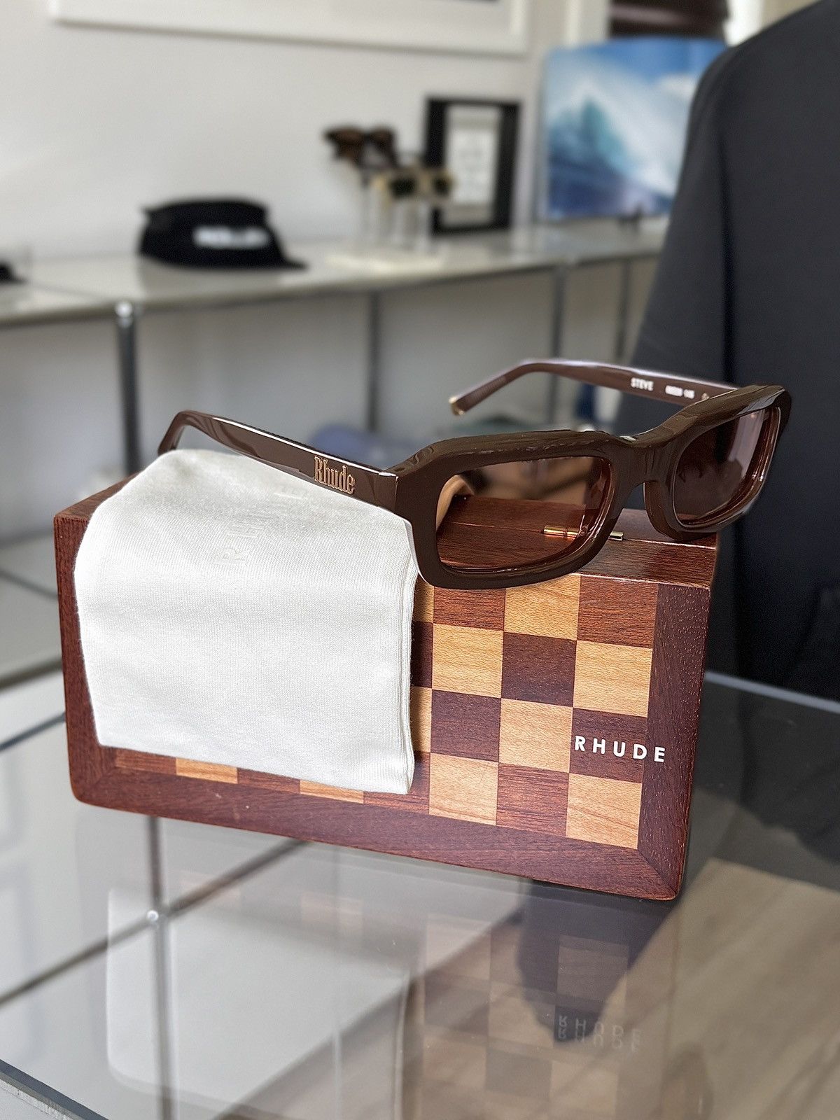 Rhude RHUDE | MOCHA BROWN STEVE FRAMES SUNGLASSES Size ONE SIZE - 8 Thumbnail