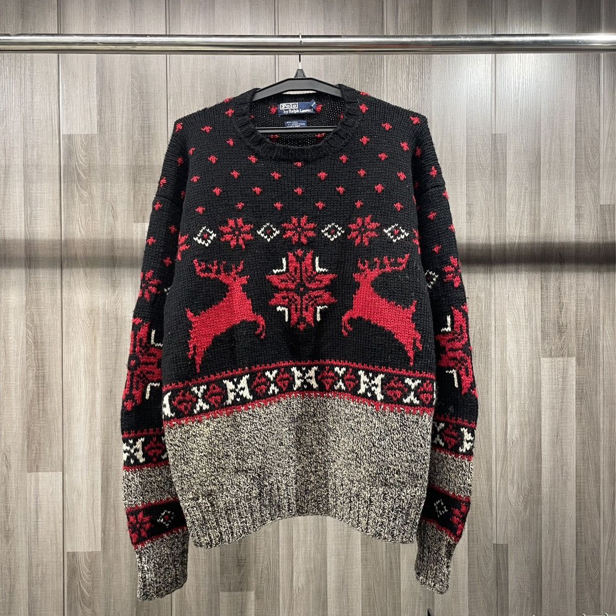 Ralph Lauren Vintage Polo Ralph Lauren Hand Knit Wool Reindeer Sweater Size US XL / EU 56 / 4 - 1 Thumbnail