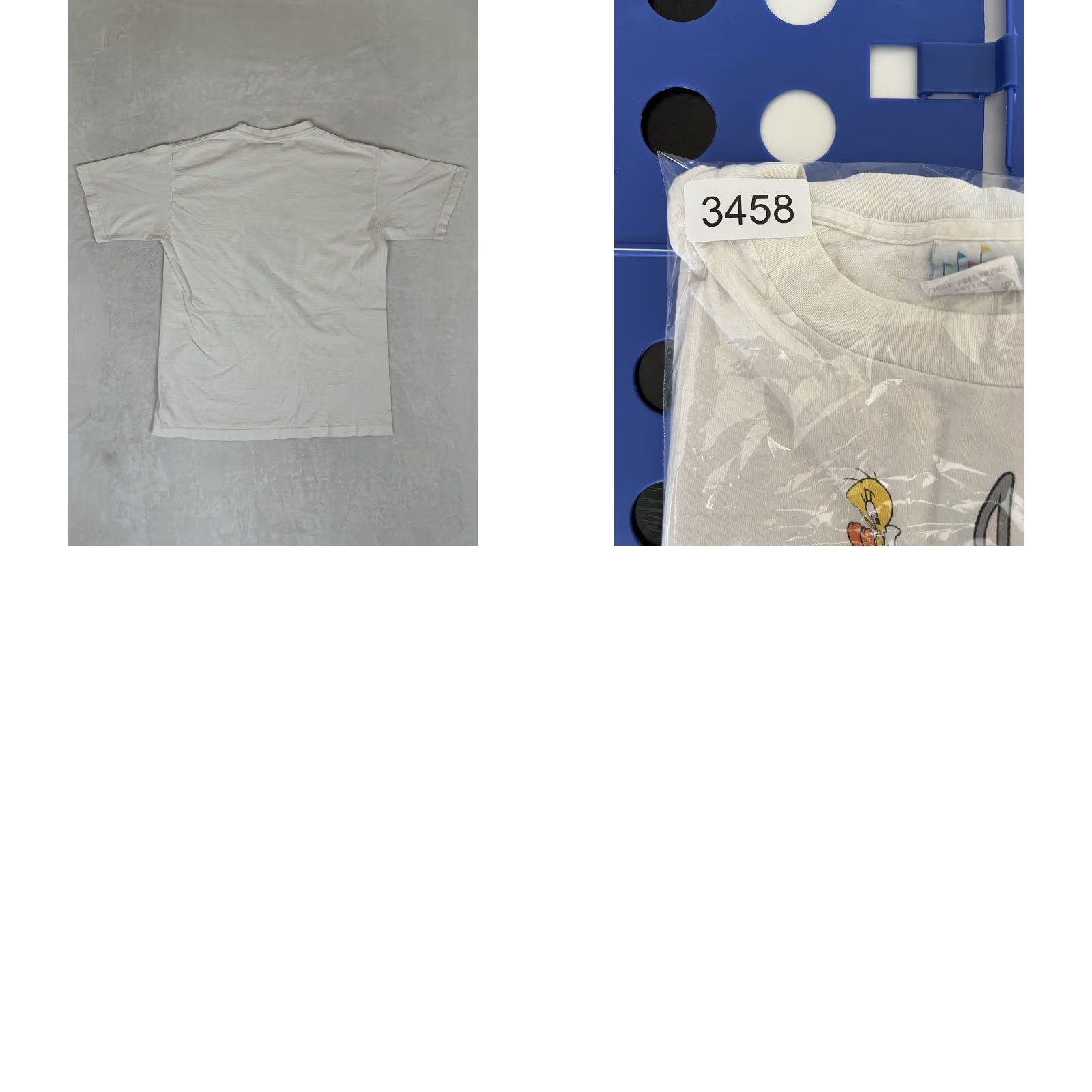 Vintage VINTAGE Six Flags Warner Bros T-Shirt L Men White Cotton 90s USA Bugs Bunny Tweety Cartoon" Size US L / EU 52-54 / 3 - 8 Thumbnail