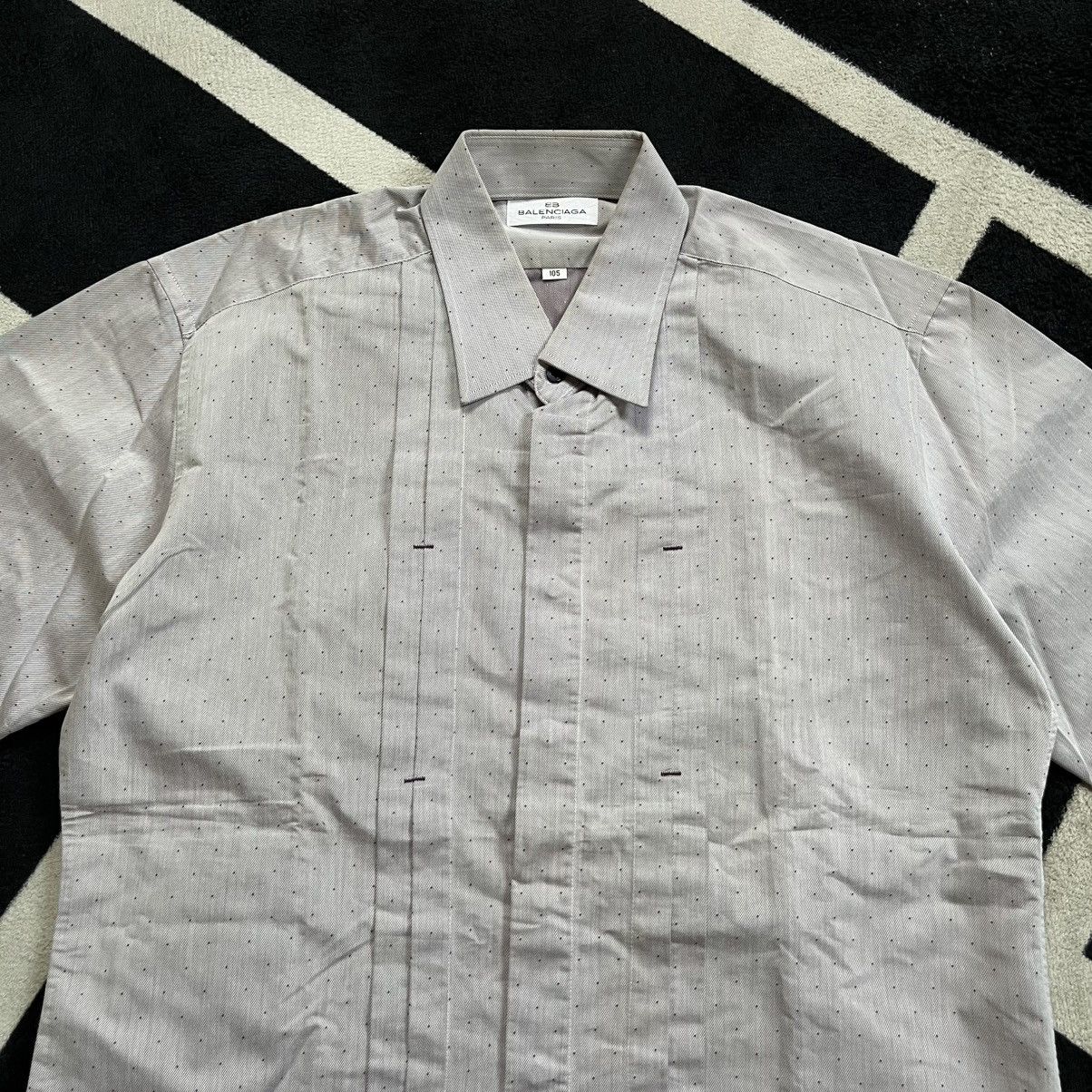 Balenciaga Balenciaga Paris Pleated Dress Shirt — EB Era Size US L / EU 52-54 / 3 - 5 Thumbnail