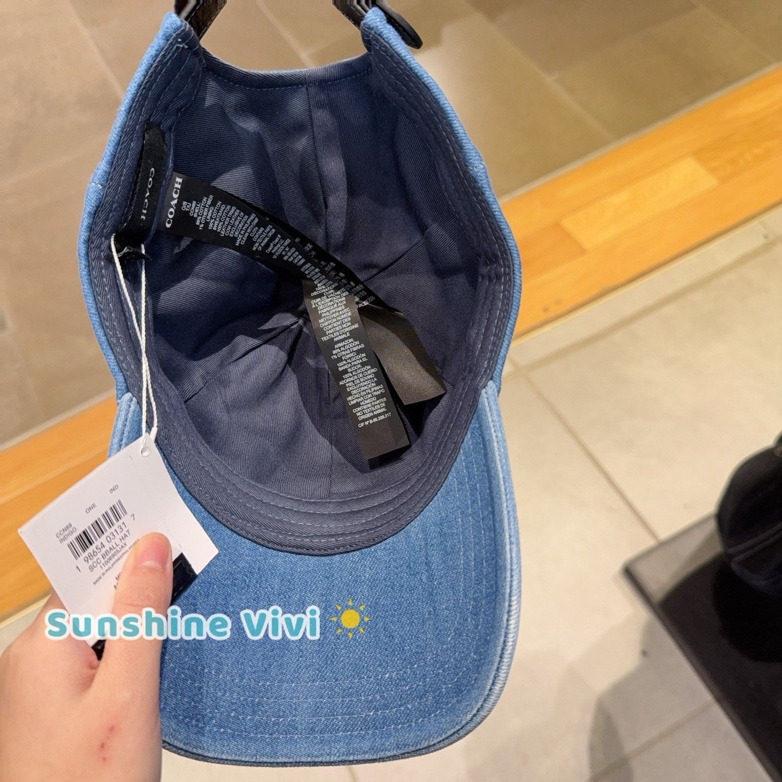 Coach NWT Coach Unisex Signature Patch Baseball Hat Indigo CCN89 Size ONE SIZE - 4 Thumbnail
