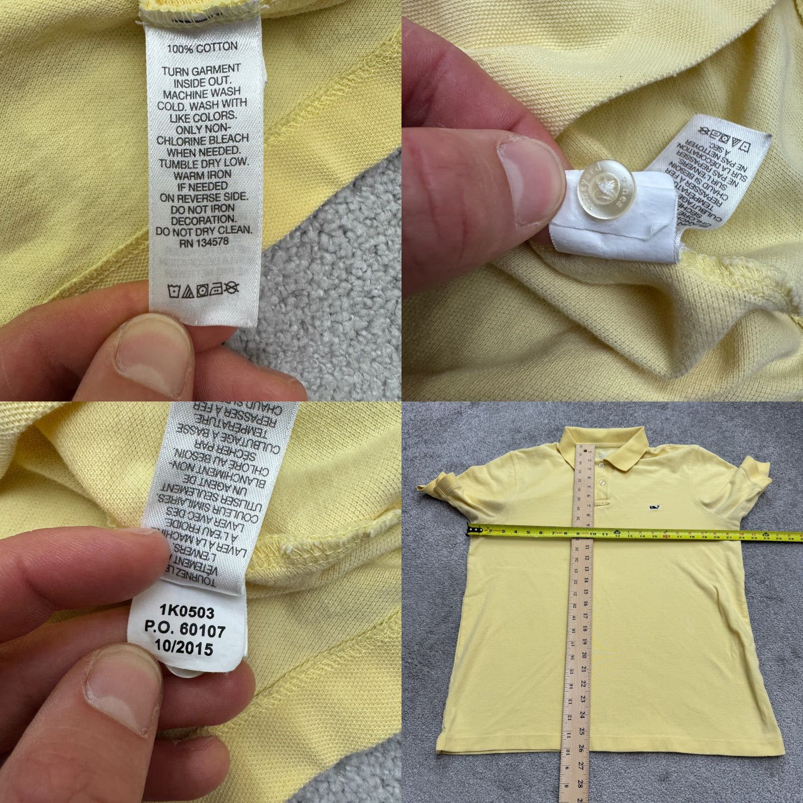 Vineyard Vines VINTAGE Vineyard Vines Polo Shirt Men Medium Yellow Cotton Casual Classic Fit Short Sleeve Size US M / EU 48-50 / 2 - 8 Thumbnail