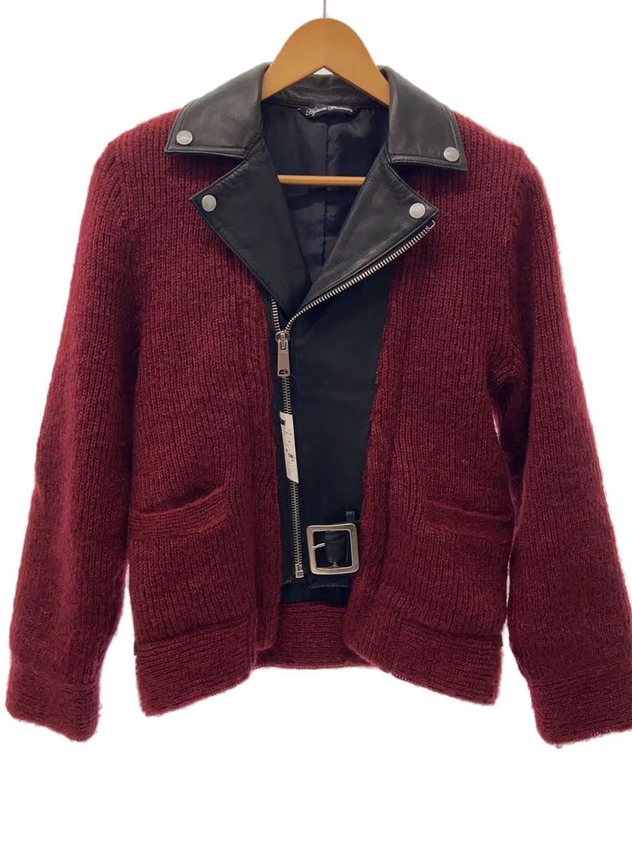 Hysteric Glamour Hysteric Glamour Knit Mix Goat Leather Riders Jacket Red Size US S / EU 44-46 / 1 - 1 Thumbnail