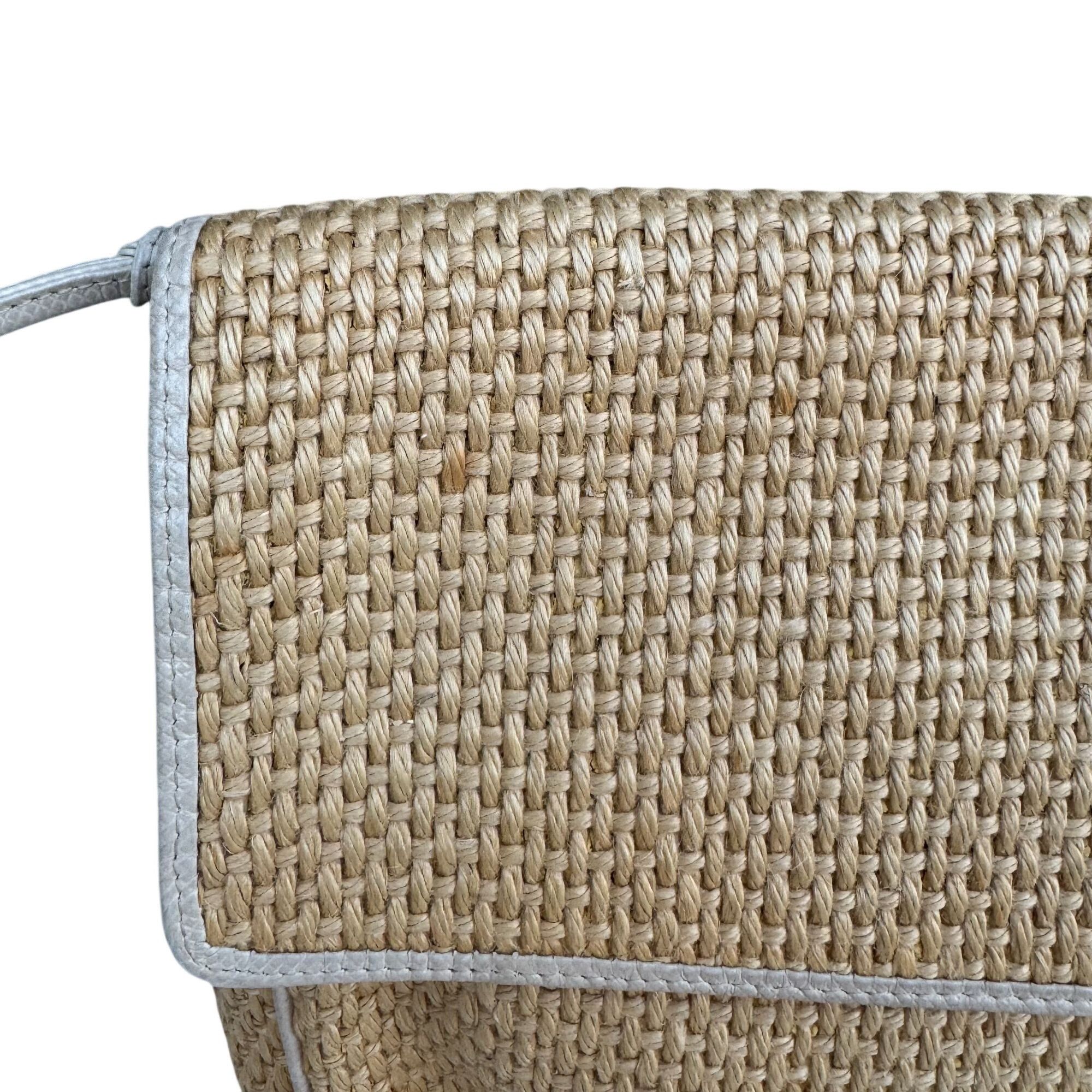 Bottega Veneta Bottega Veneta Vintage Woven Raffia Flap Clutch Bag Leather Size ONE SIZE - 11 Thumbnail