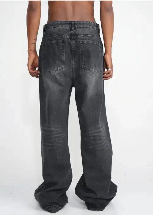 Designer custom distressed faded baggy flared pants Size US 34 / EU 50 - 2 Thumbnail