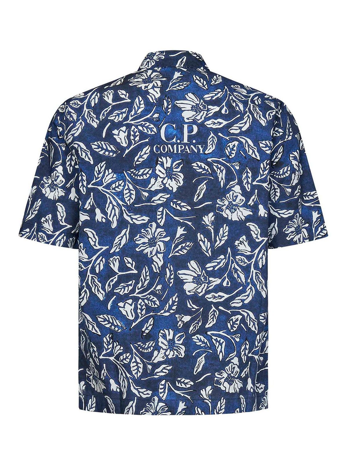 C.P. Company o1y1224 Patterned Shirt in Blue/White Size US S / EU 44-46 / 1 - 2 Thumbnail