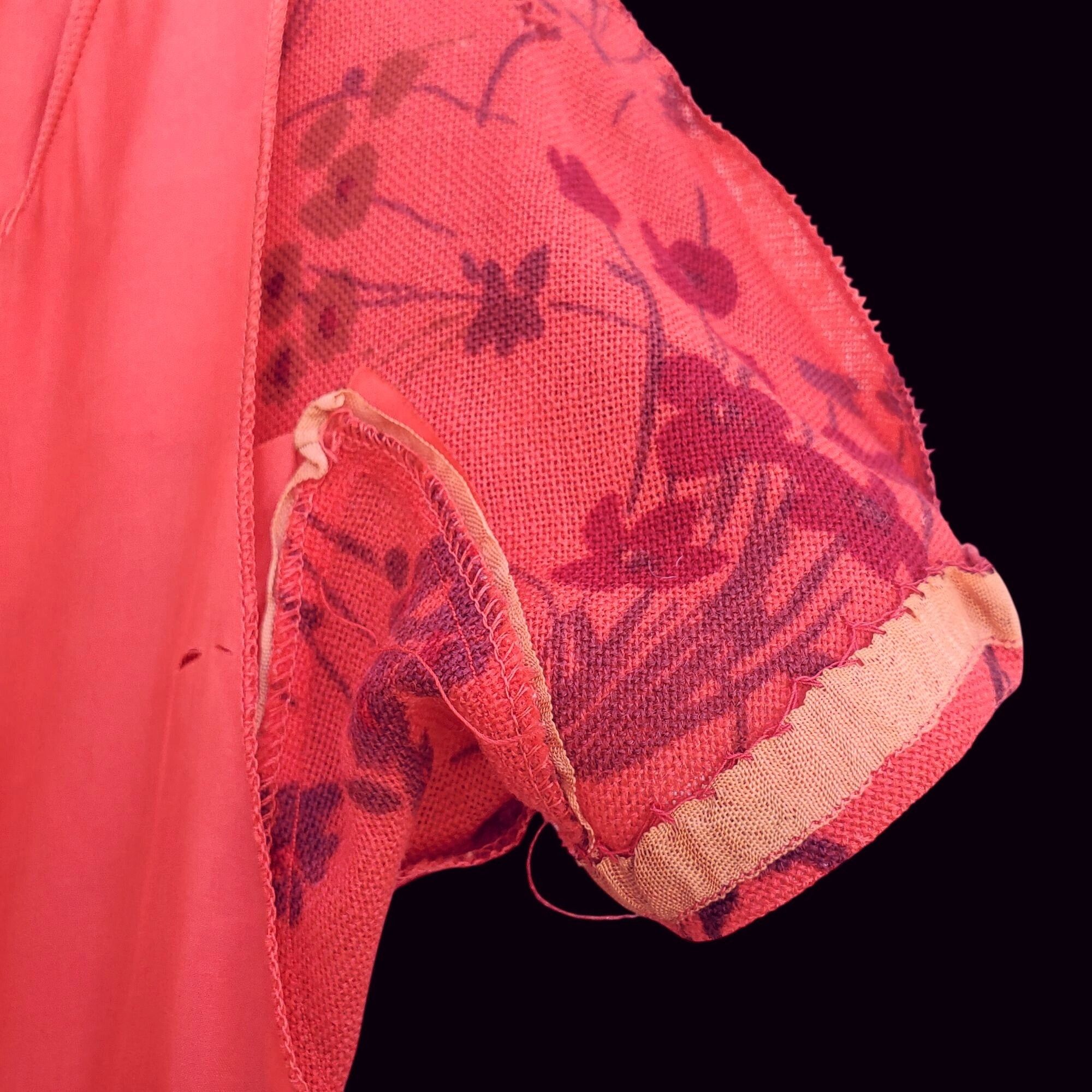 Vintage Vintage Lanz Dress 60s Fit and Flare XS Red Floral Wool Line Size XS / US 0-2 / IT 36-38 - 9 Thumbnail
