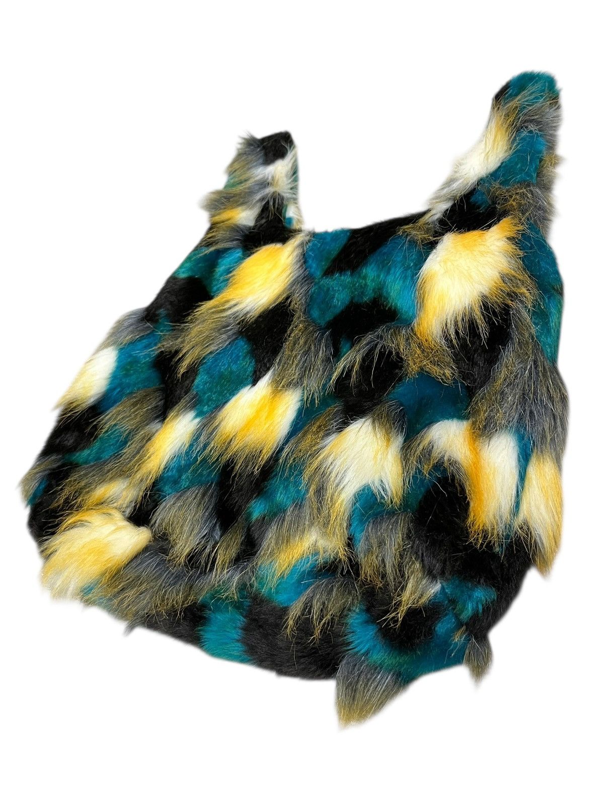 United Colors Of Benetton 🔥Benetton Faux Fur Magnetic Closure Tote Y2K LGB IF 6 9 Size ONE SIZE - 7 Thumbnail