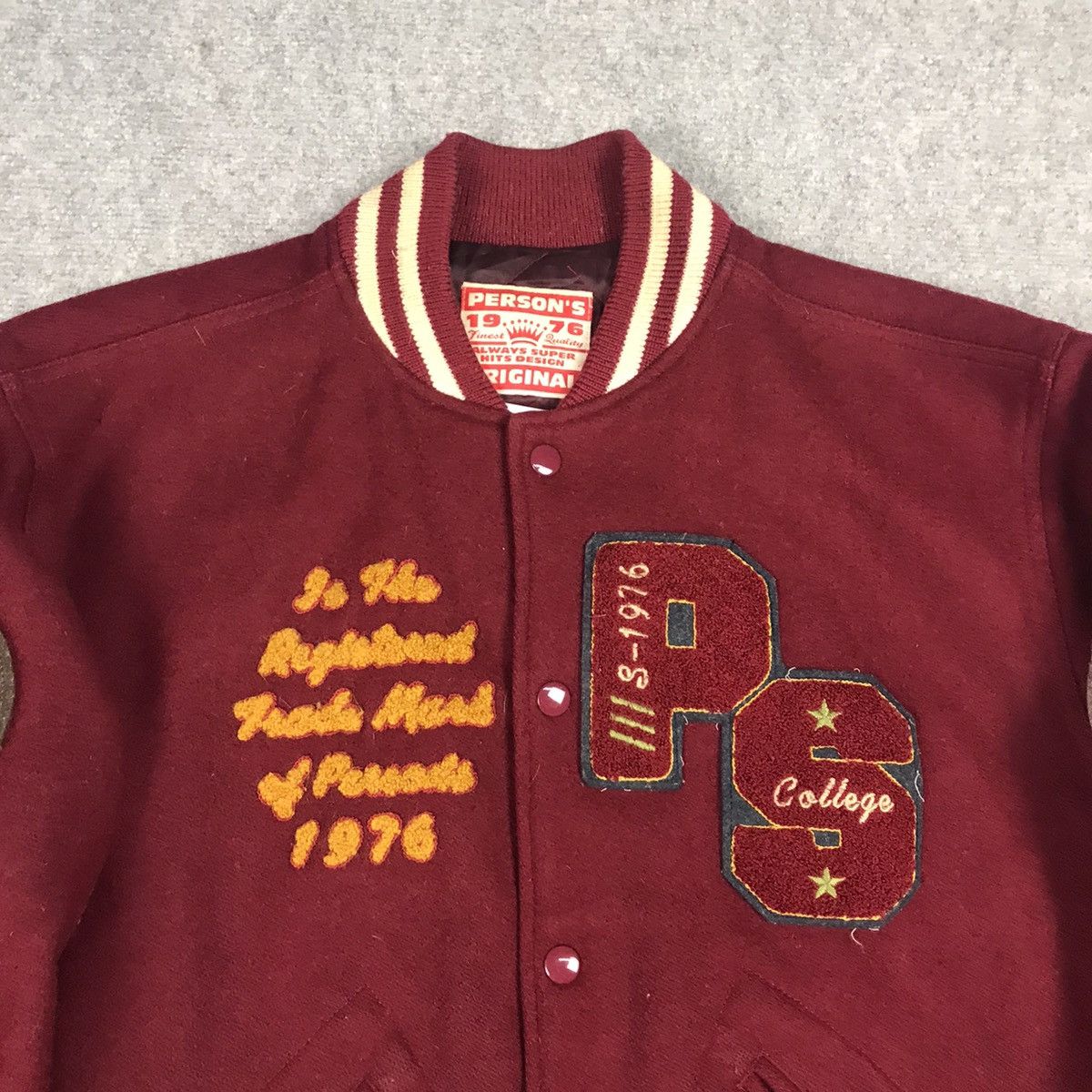 PERSON'S × Vintage PERSON’S VARSITY SNAP BUTTON JACKET Size US M / EU 48-50 / 2 - 2 Thumbnail