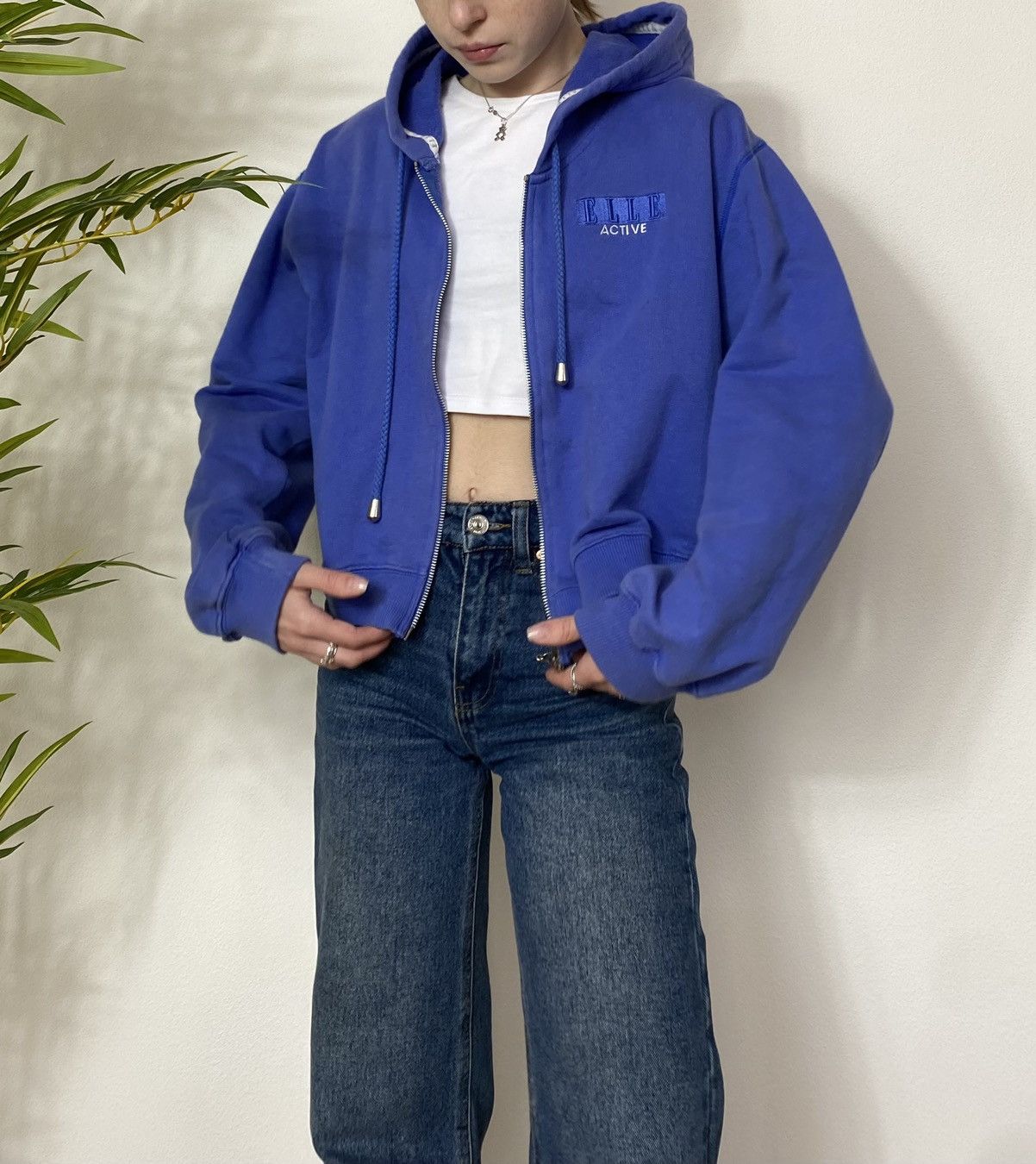 Vintage VINTAGE ELLE SPORT CROP ZIP HOODIE Size S / US 4 / IT 40 - 1 Thumbnail