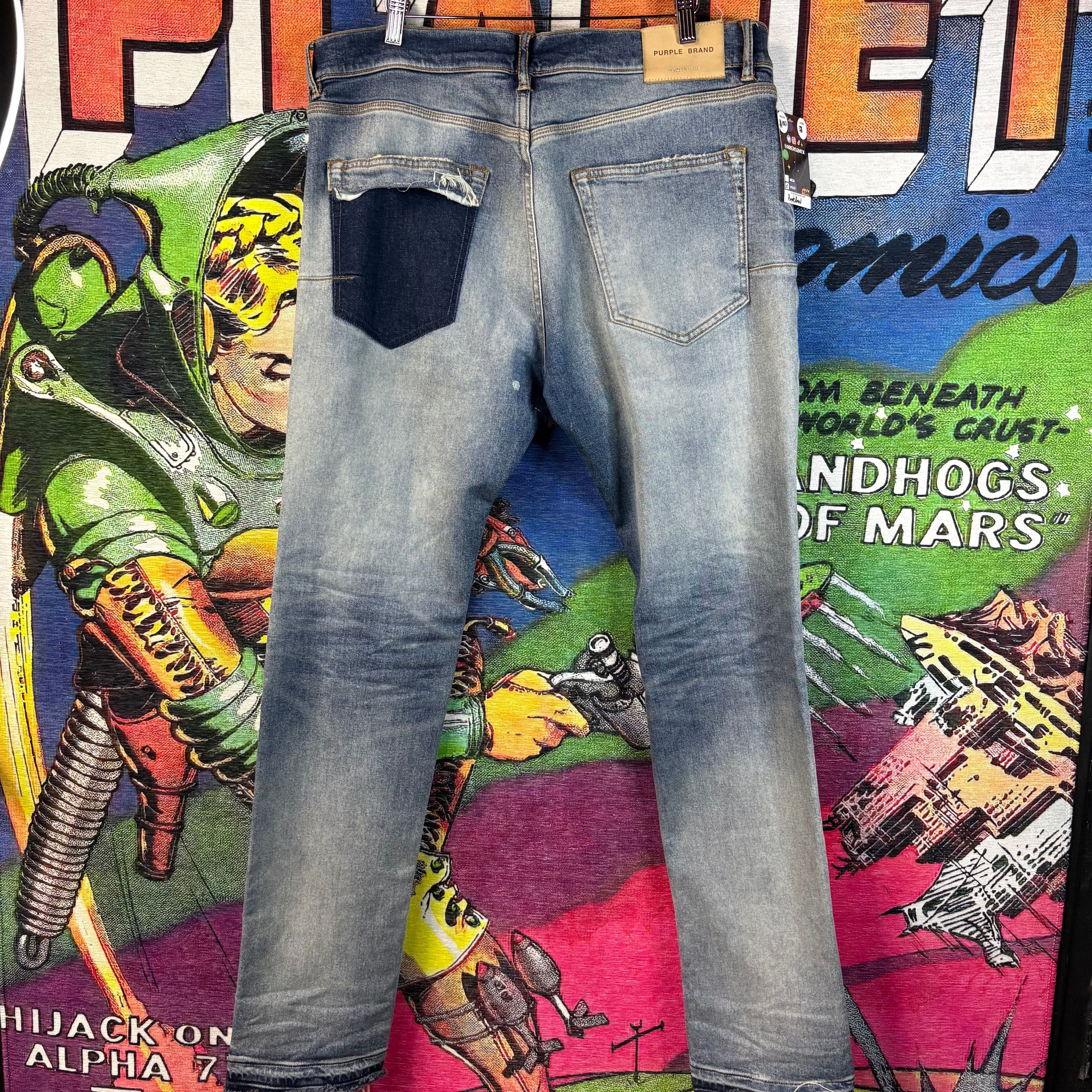 Purple Brand Limited Edition Made in Italy Purple Distressed Jeans Size US 38 / EU 54 - 6 Thumbnail