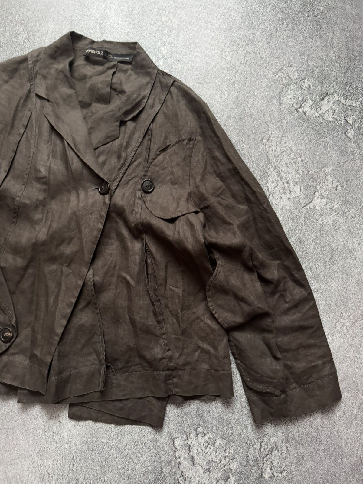 Designer × Rundholz Rundholz L Avantgarde linen blazer jacket asymmetrical relax Size L / US 10 / IT 46 - 5 Thumbnail