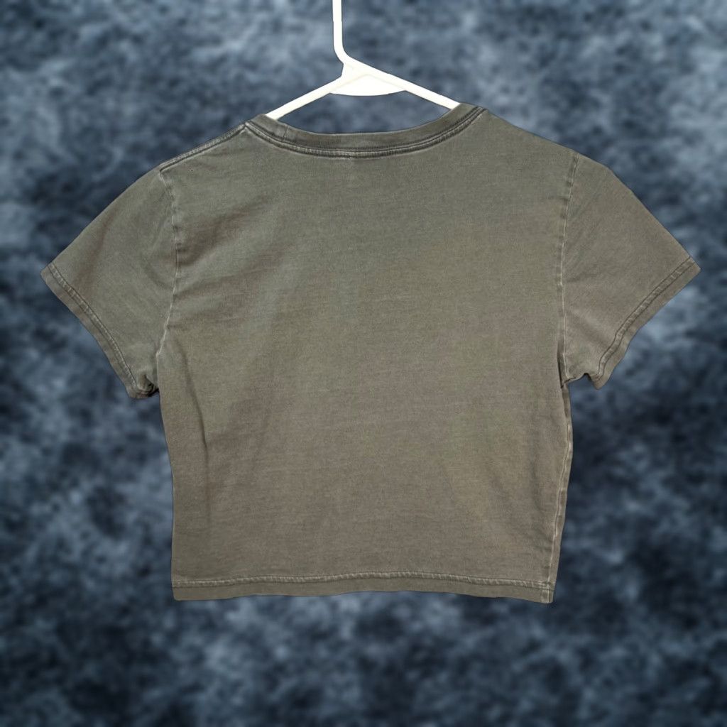 Vintage Sunday Best Womens Cropped T-Shirt Shirt Short Sleeve Crew Neck XS Olive Green Size S / US 4 / IT 40 - 1 Thumbnail