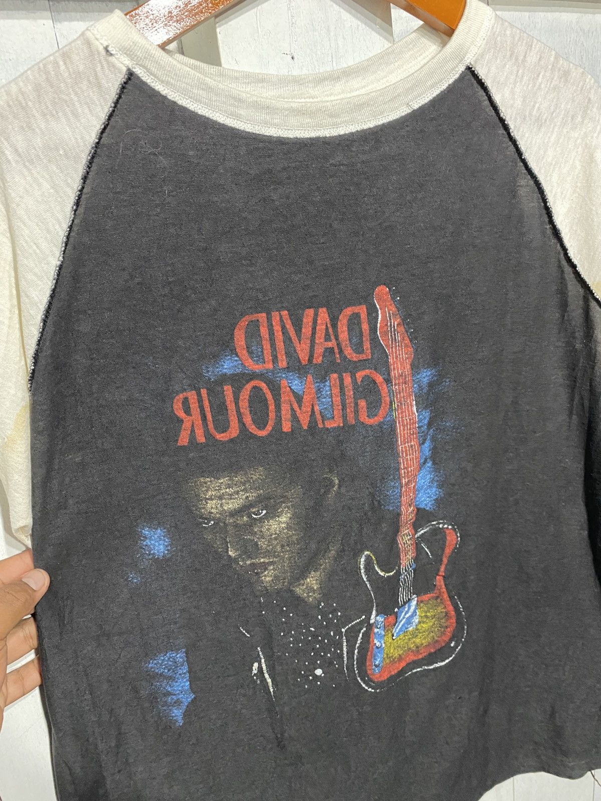 Band Tees × Vintage Vintage David Gilmour Tour 84's Raglan Tee Size US L / EU 52-54 / 3 - 9 Thumbnail
