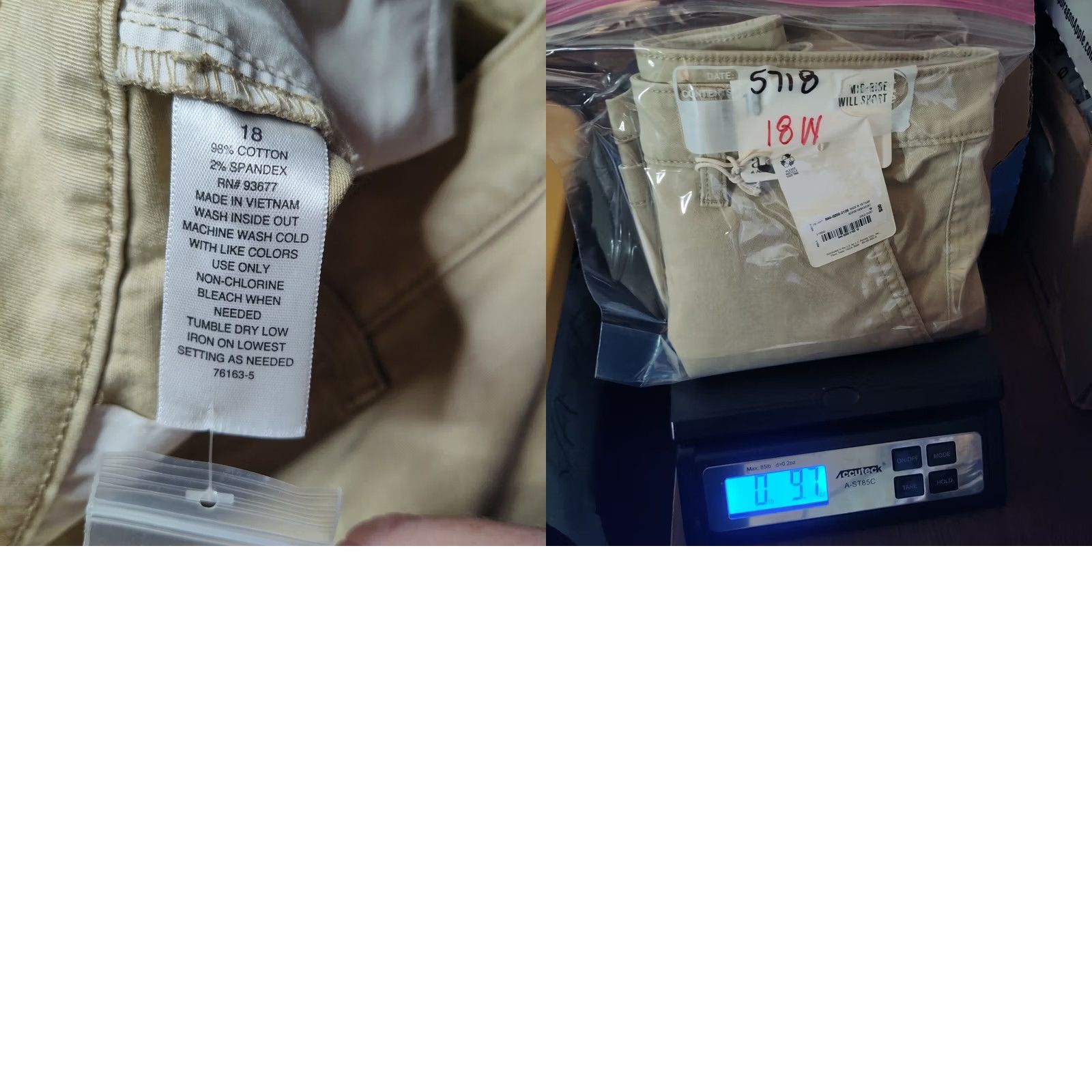 Vintage ANA Women's Size 18 Gold Dust Mid-Rise Twill Shorts 3.5" Inseam NEW Beige Size 40" / US 18 - 8 Thumbnail