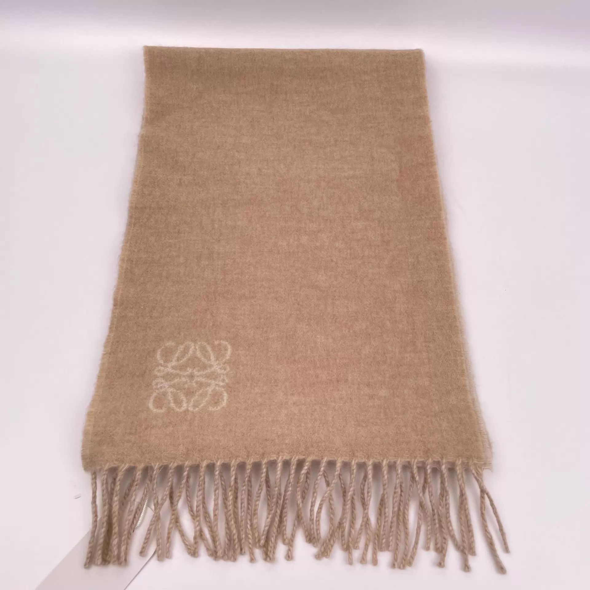Loewe LOEWE Camel Cashmere Double-Faced Scarf 180x40cm Size ONE SIZE - 1 Thumbnail