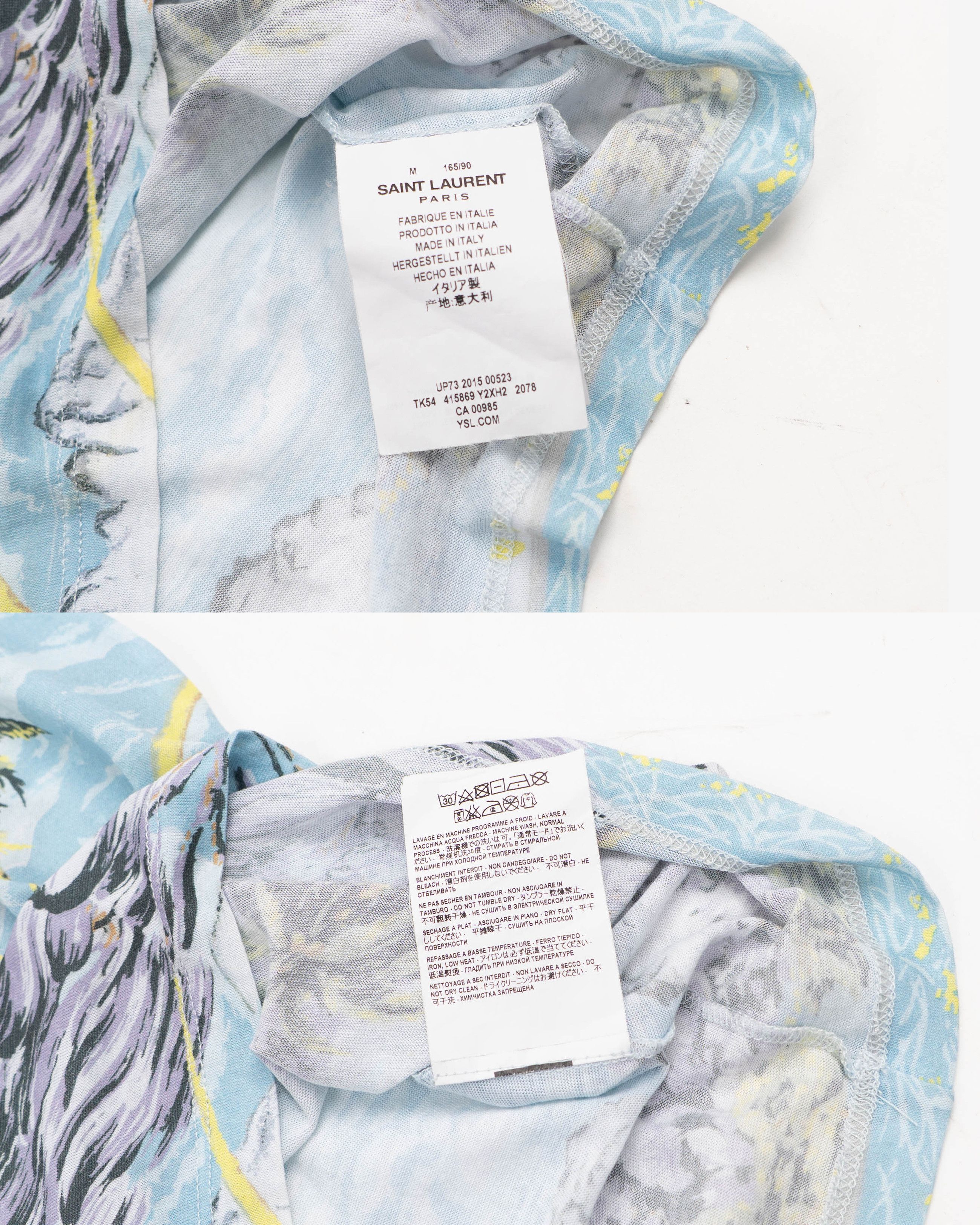 Saint Laurent Paris Blue Floral Hawaiian T-Shirt (SS16) Size US M / EU 48-50 / 2 - 9 Thumbnail