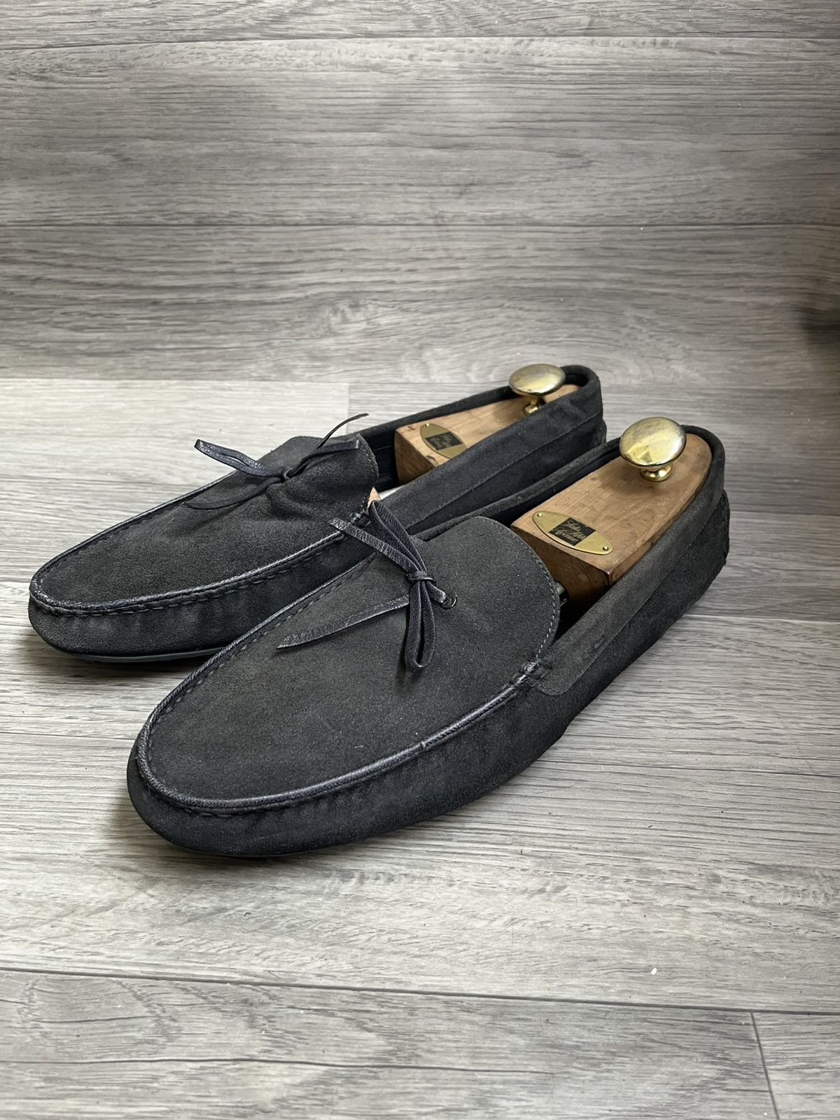 John Lobb John lobb navy blue suede penny loafer Size US 11.5 / EU 44-45 - 1 Thumbnail